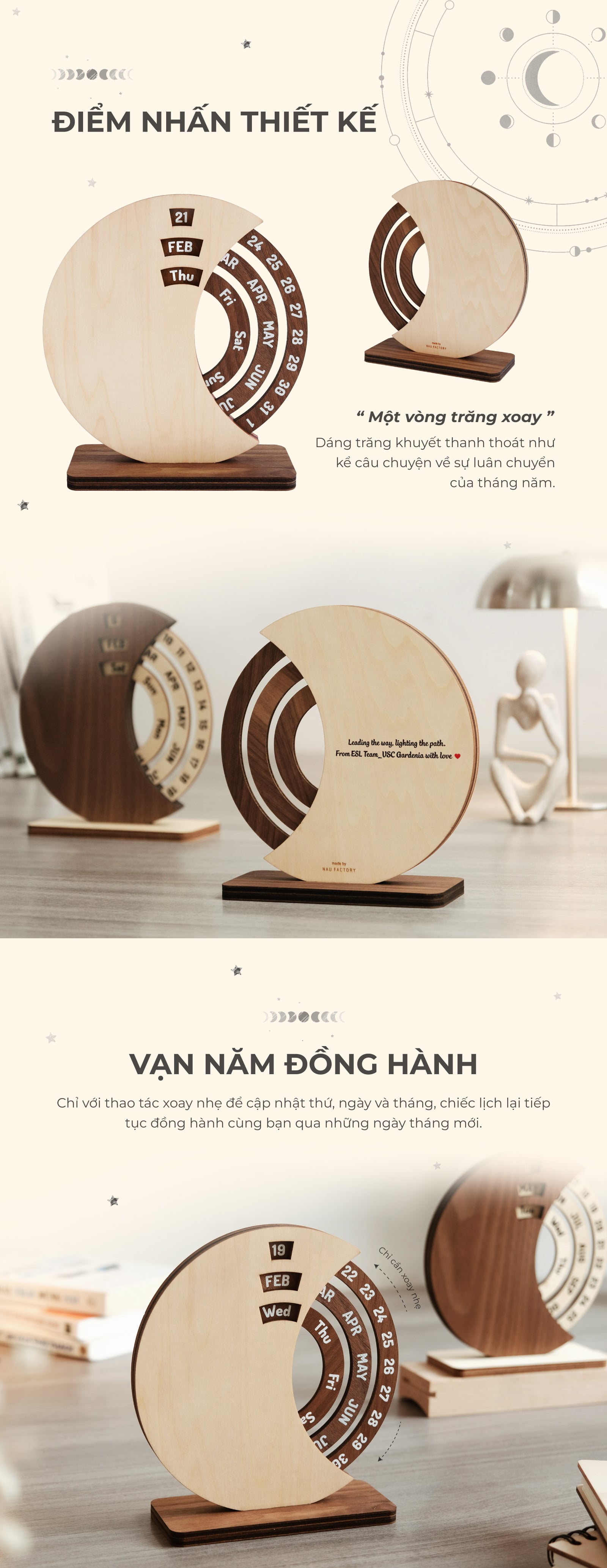 lịch gỗ mặt trăng