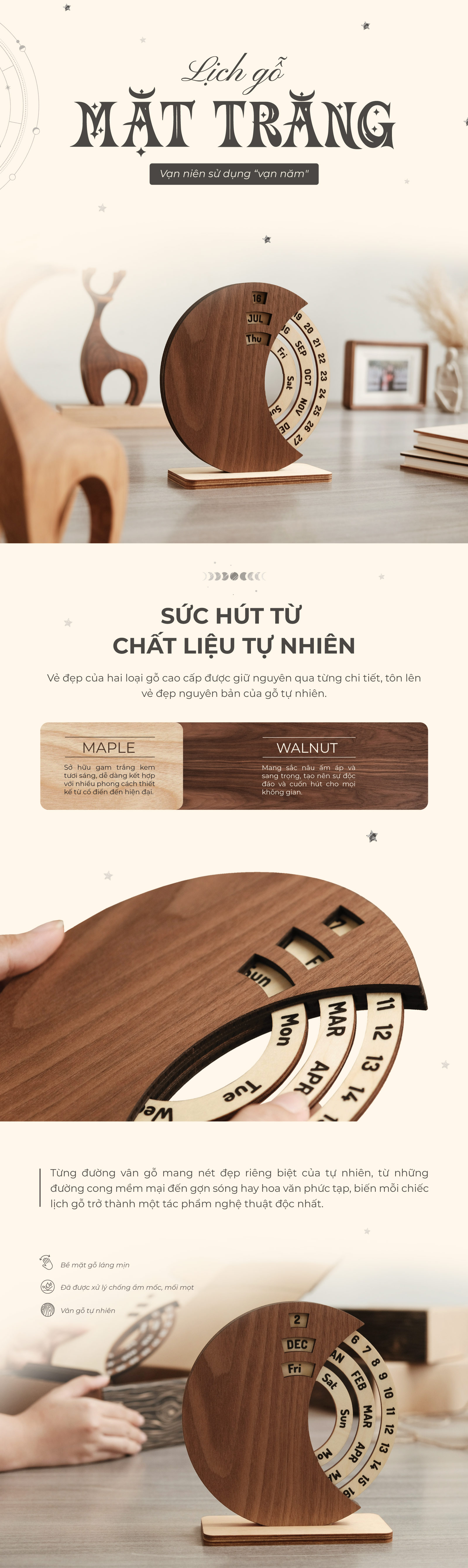 lịch gỗ mặt trăng