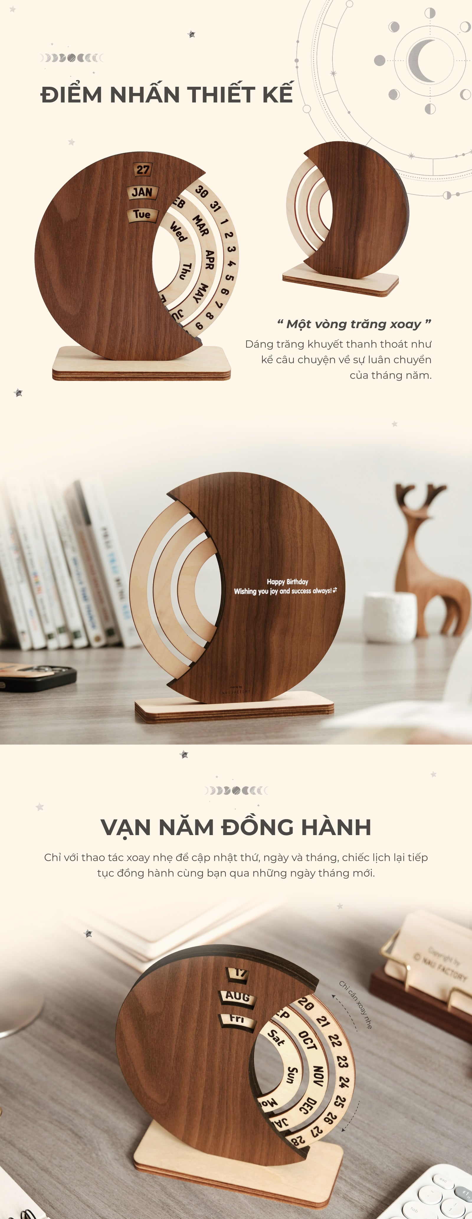 lịch gỗ mặt trăng