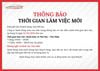 Thông Báo Về Việc Điều Chỉnh Thời Gian Làm Việc