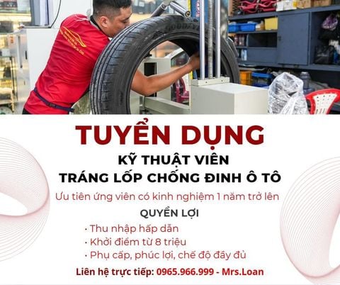 MƯỜI HÙNG AUTO TUYỂN DỤNG KỸ THUẬT VIÊN TRÁNG LỐP CHỐNG ĐINH Ô TÔ