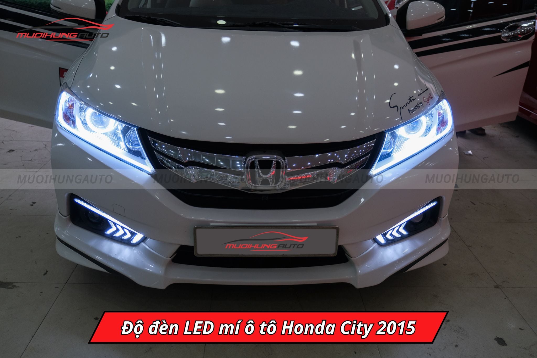 Độ đèn LED mí ô tô Honda City 2015