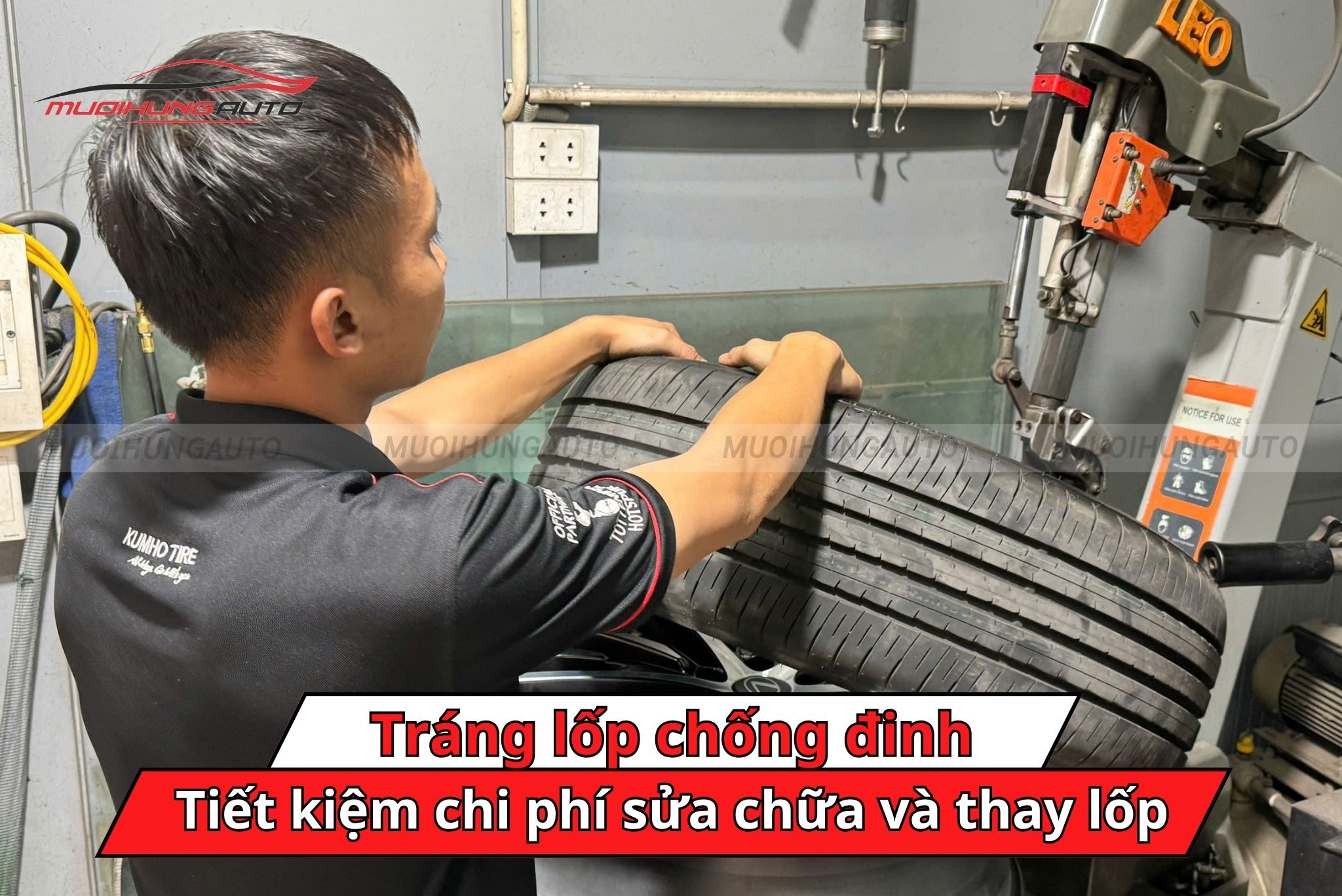 Tráng lốp chống đinh cho ô tô điện Vinfast