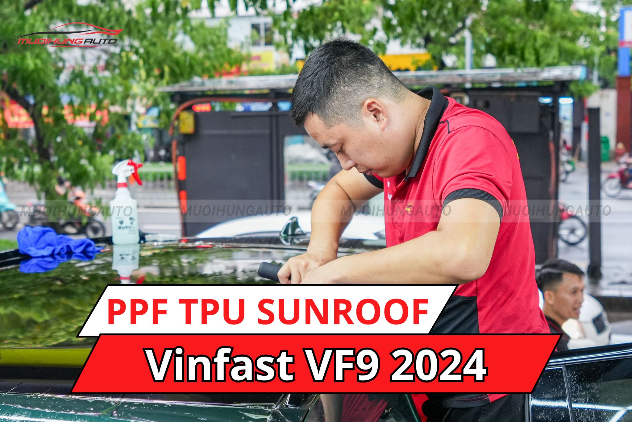 Dán phim PPF TPU SUNROOF cách nhiệt cửa sổ trời cho ô tô Vinfast VF9 2024