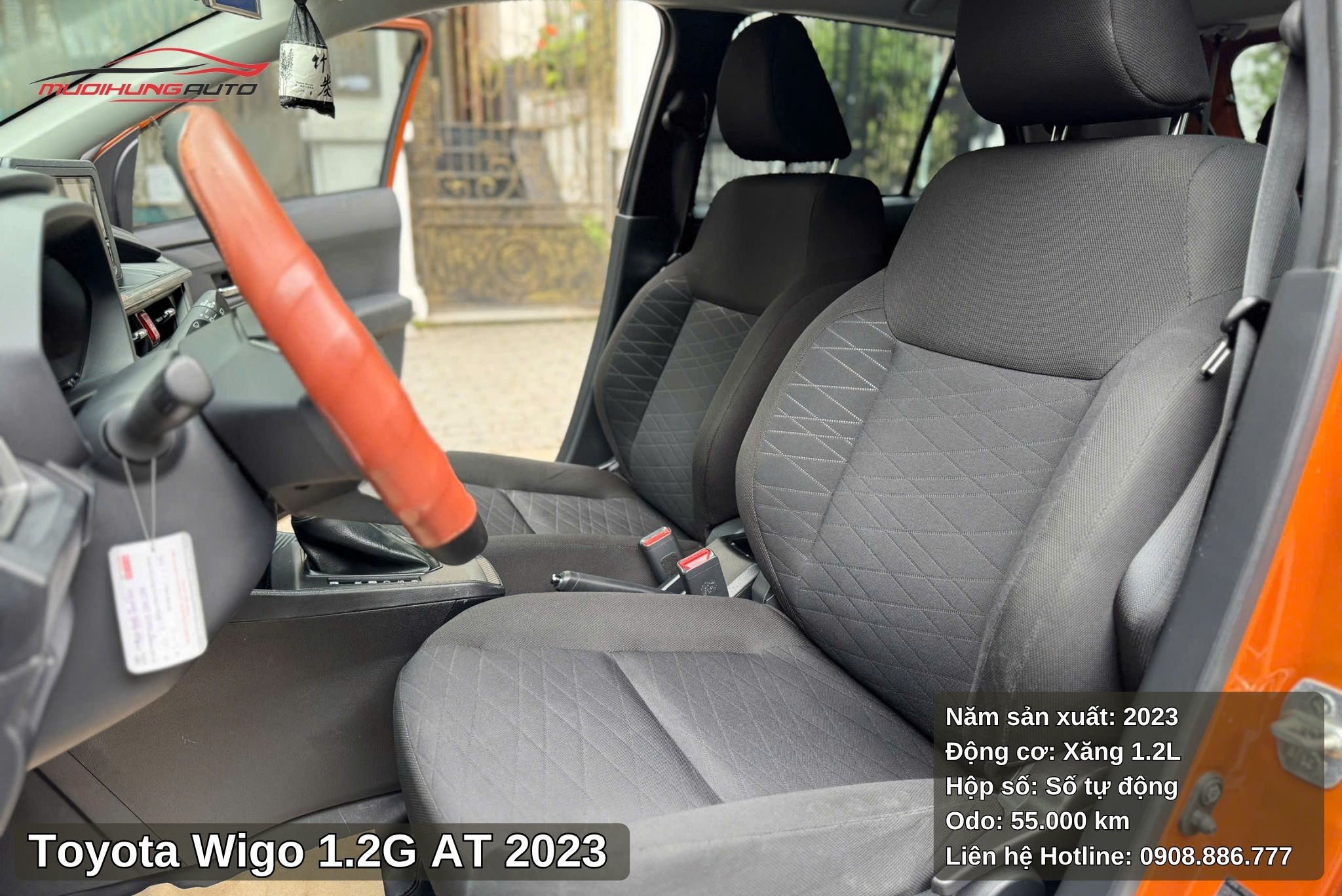 Toyota Wigo 1.2G AT 2023 mang lại sự thoải mái với ghế da cao cấp chỉnh điện