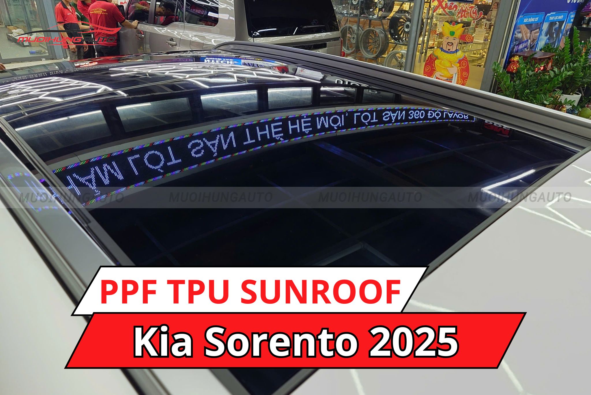 Dán phim PPF TPU SUNROOF cách nhiệt cửa sổ trời cho xe Kia Sorento 2025