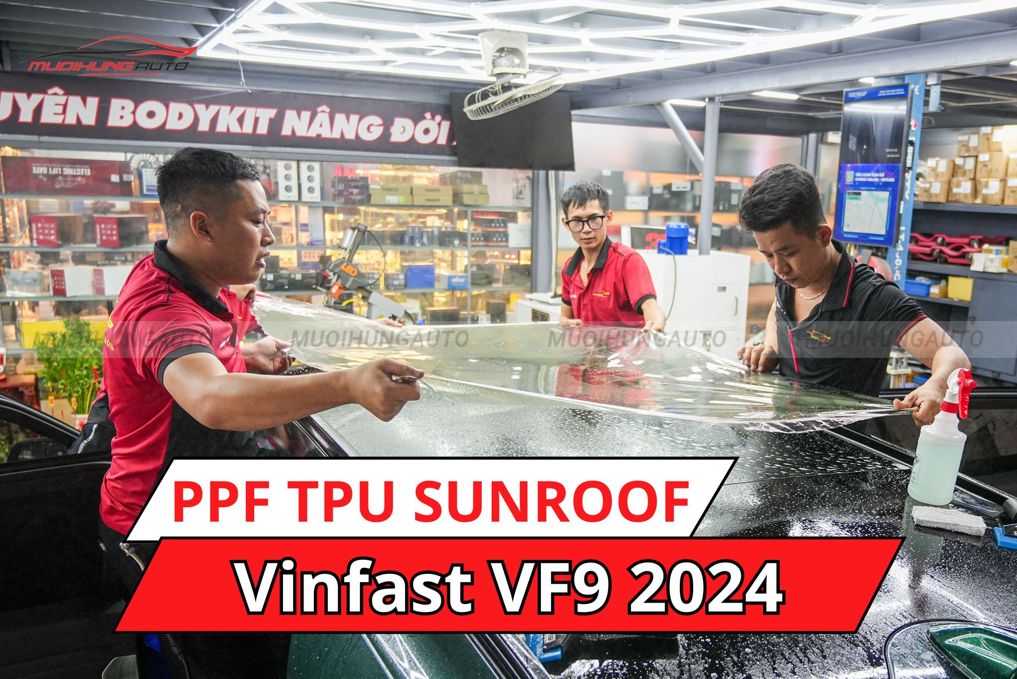 Dán phim PPF TPU SUNROOF cách nhiệt cửa sổ trời cho xe Vinfast VF9 2024