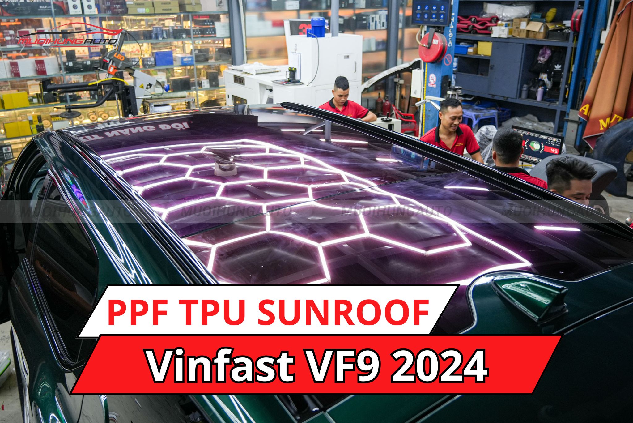 Dán phim PPF TPU SUNROOF cách nhiệt cửa sổ trời xe hơi Vinfast VF9 2024