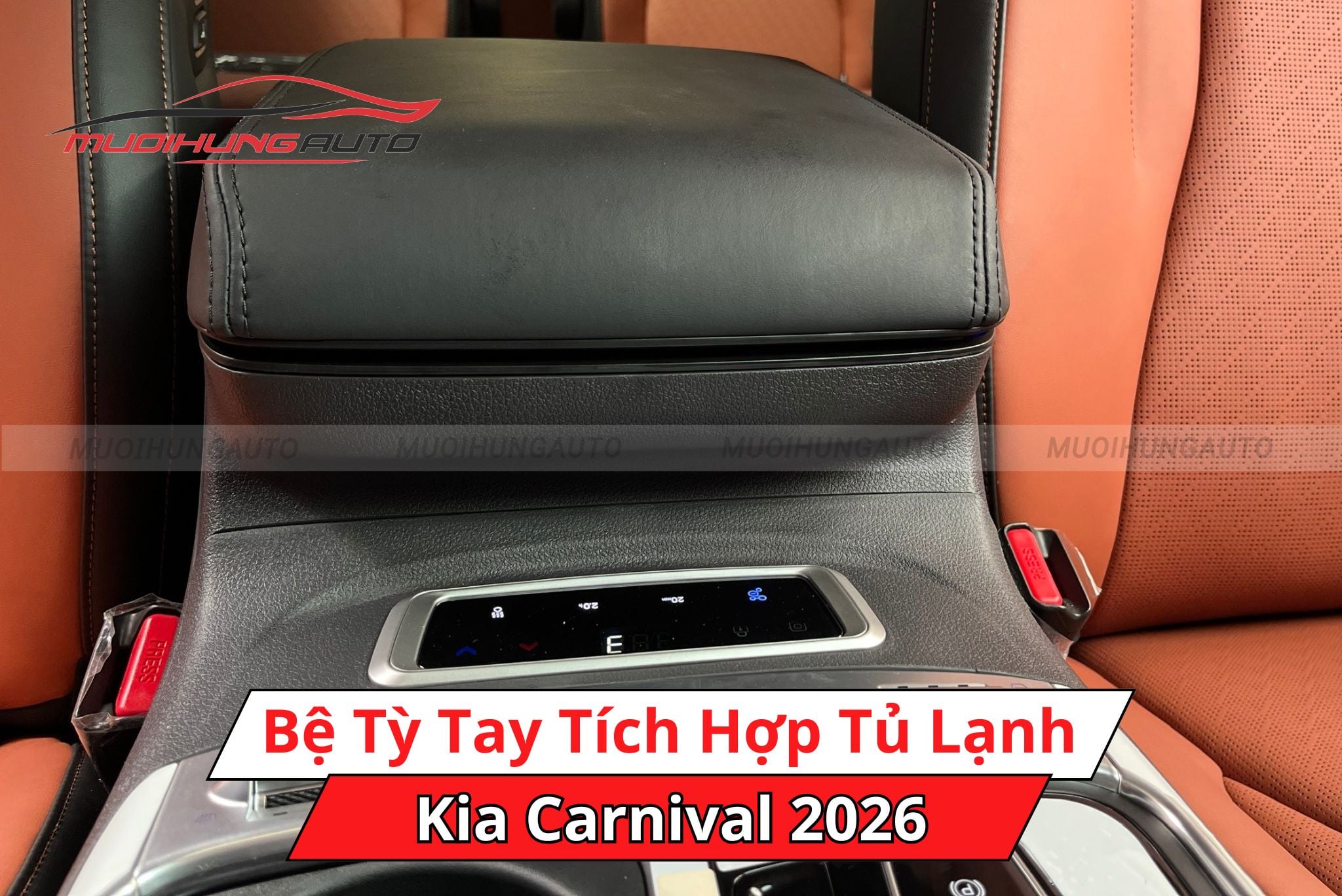 Bệ tỳ tay tích hợp tủ lạnh cho Kia Carnival 2026