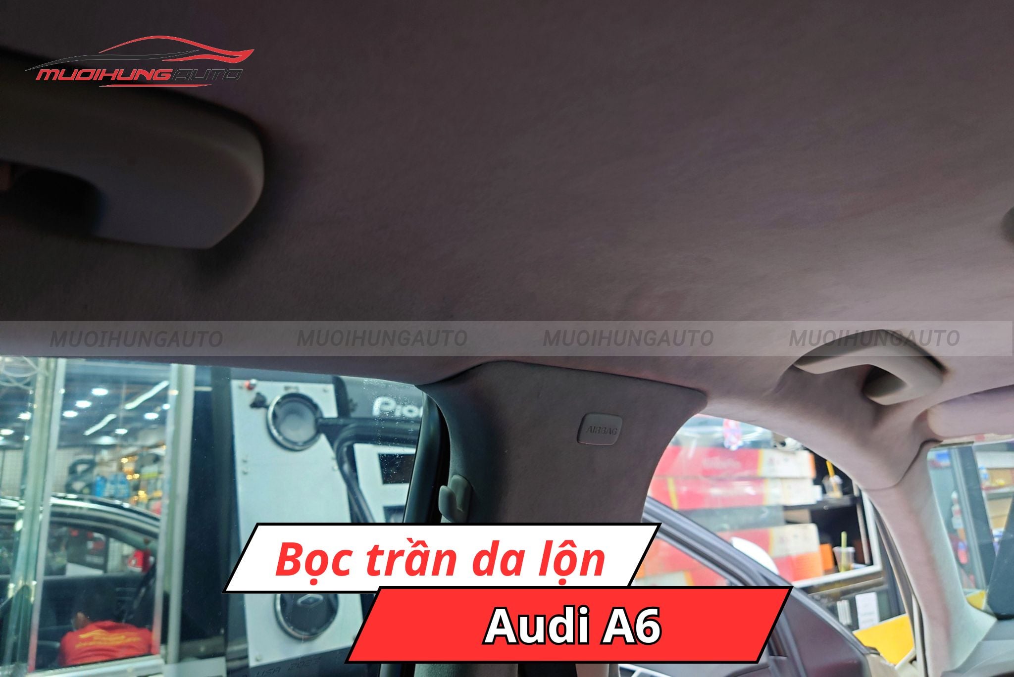Bọc da lộn trần xe Audi A6