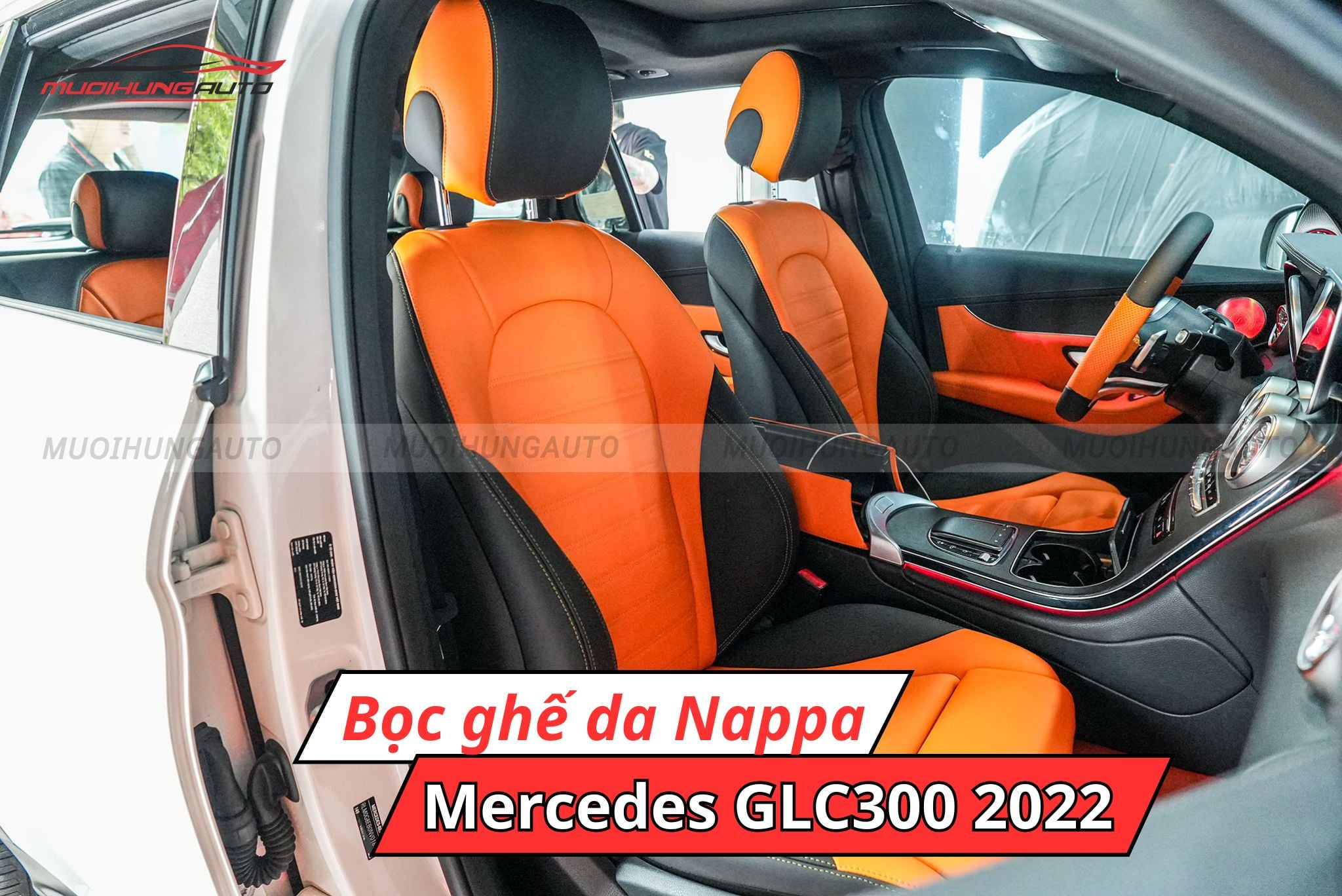 Bọc ghế da Nappa xe Mercedes GLC300 2022