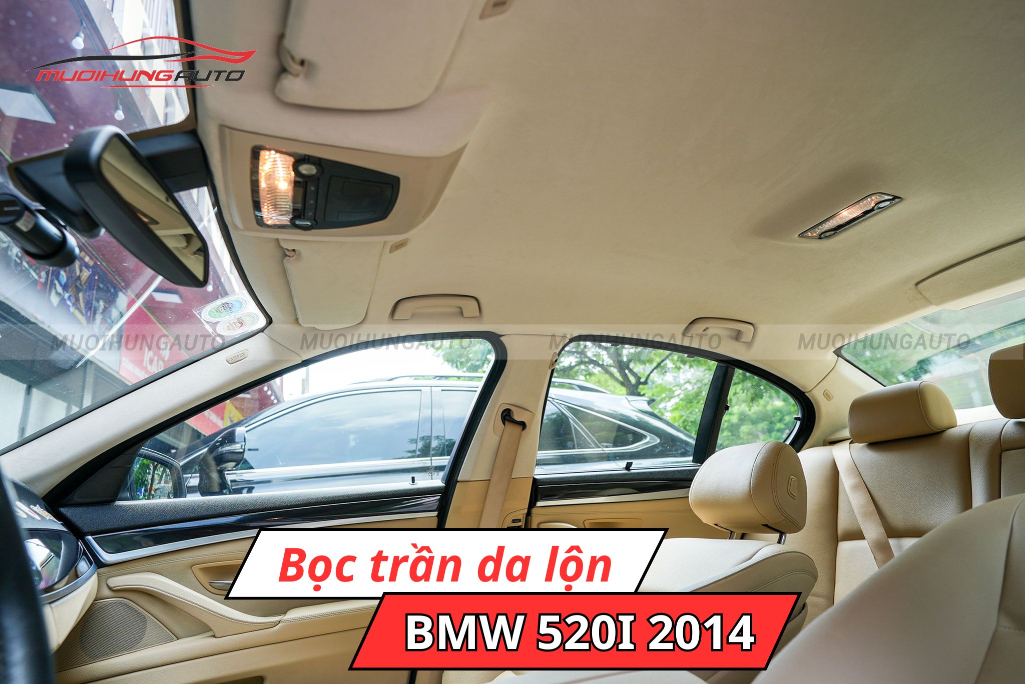 Bọc trần da lộn BMW 520i 2014