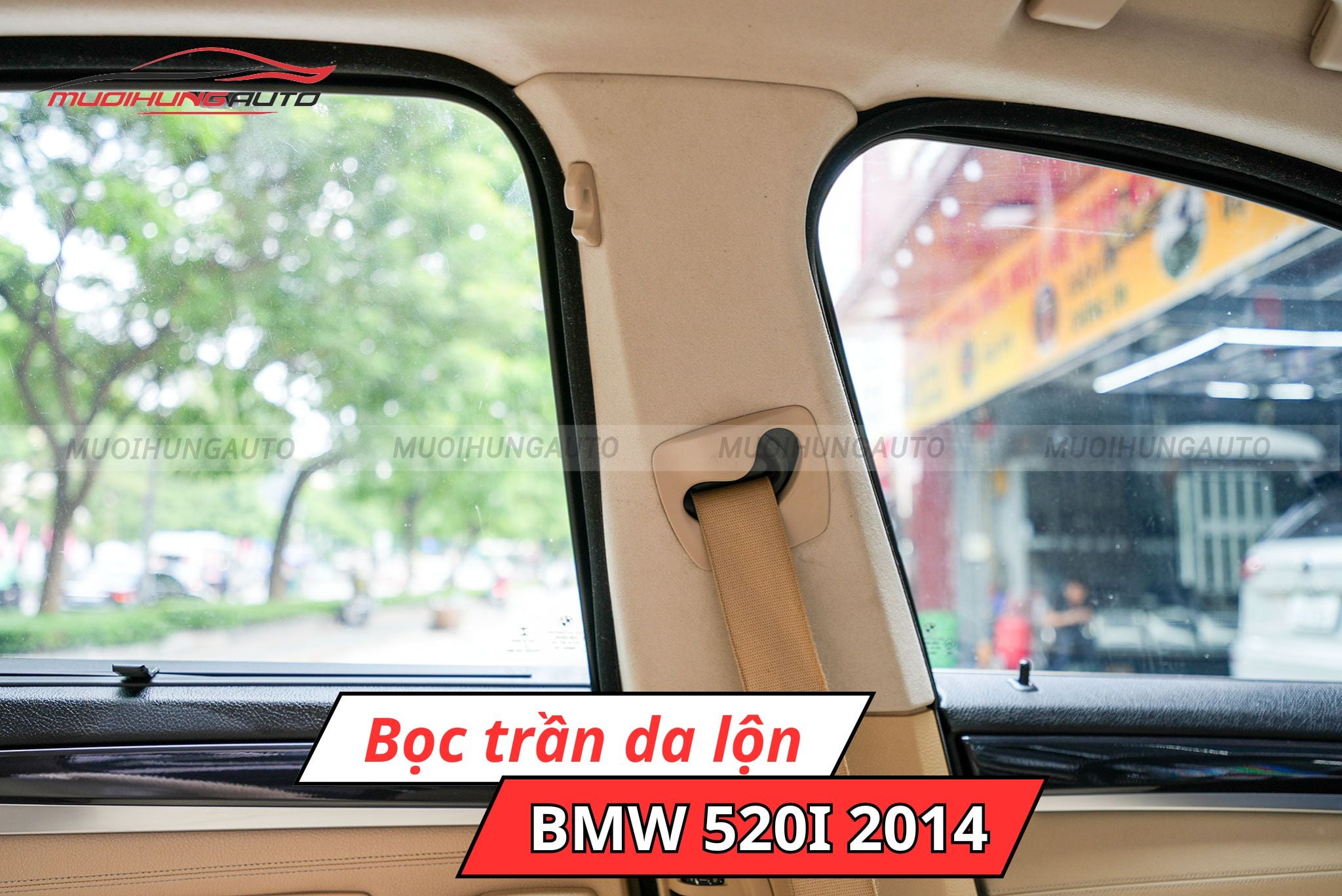 Bọc trần da lộn cho BMW 520i 2014