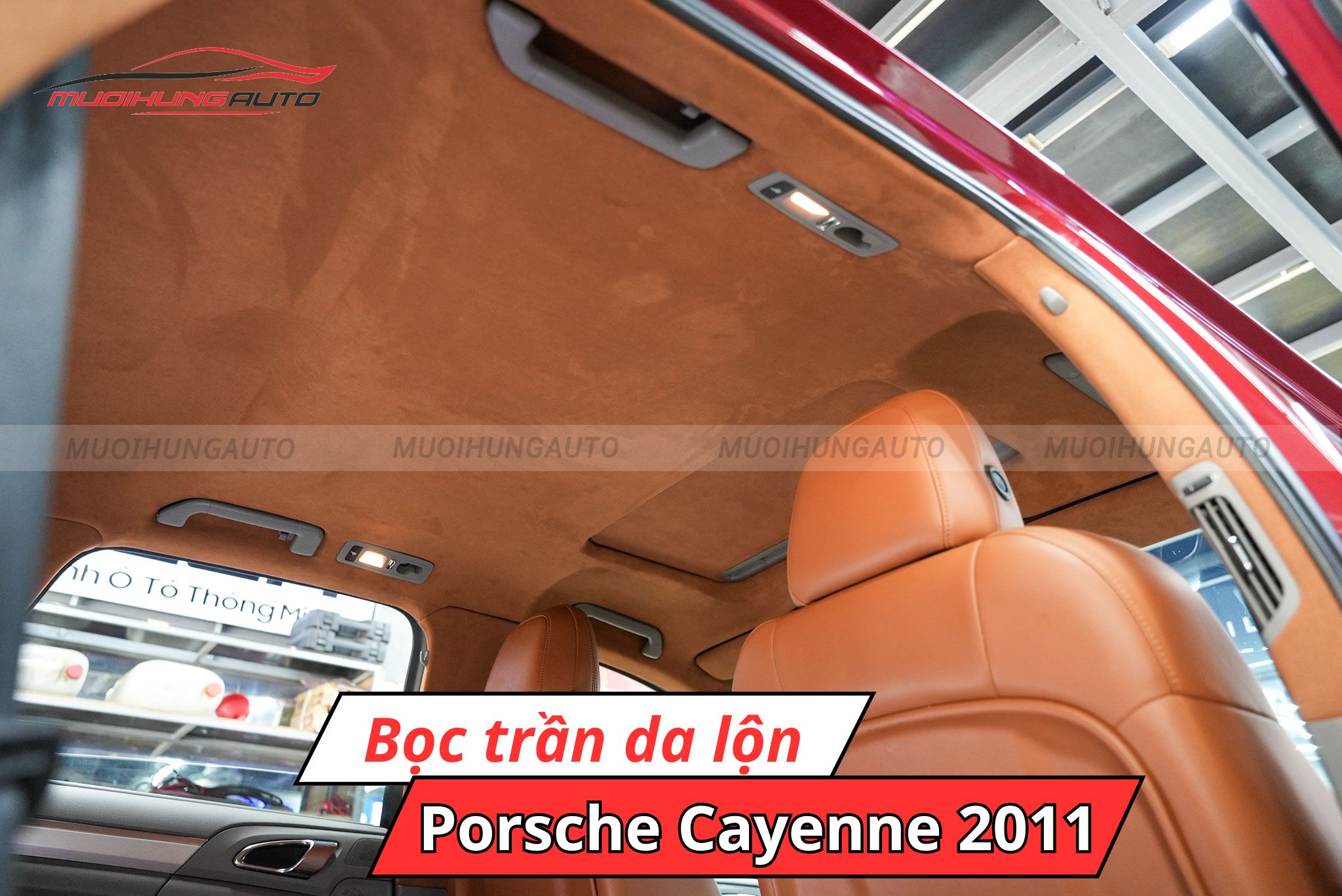 Bọc trần da lộn cho Porsche Cayenne 2011