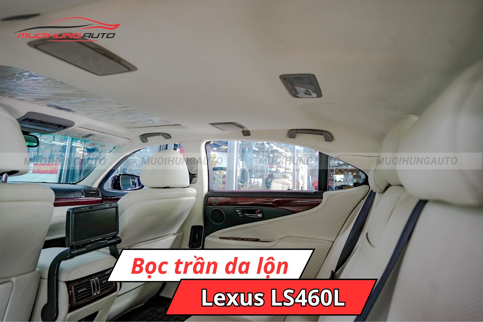 Bọc trần da lộn cho xe Lexus LS460L