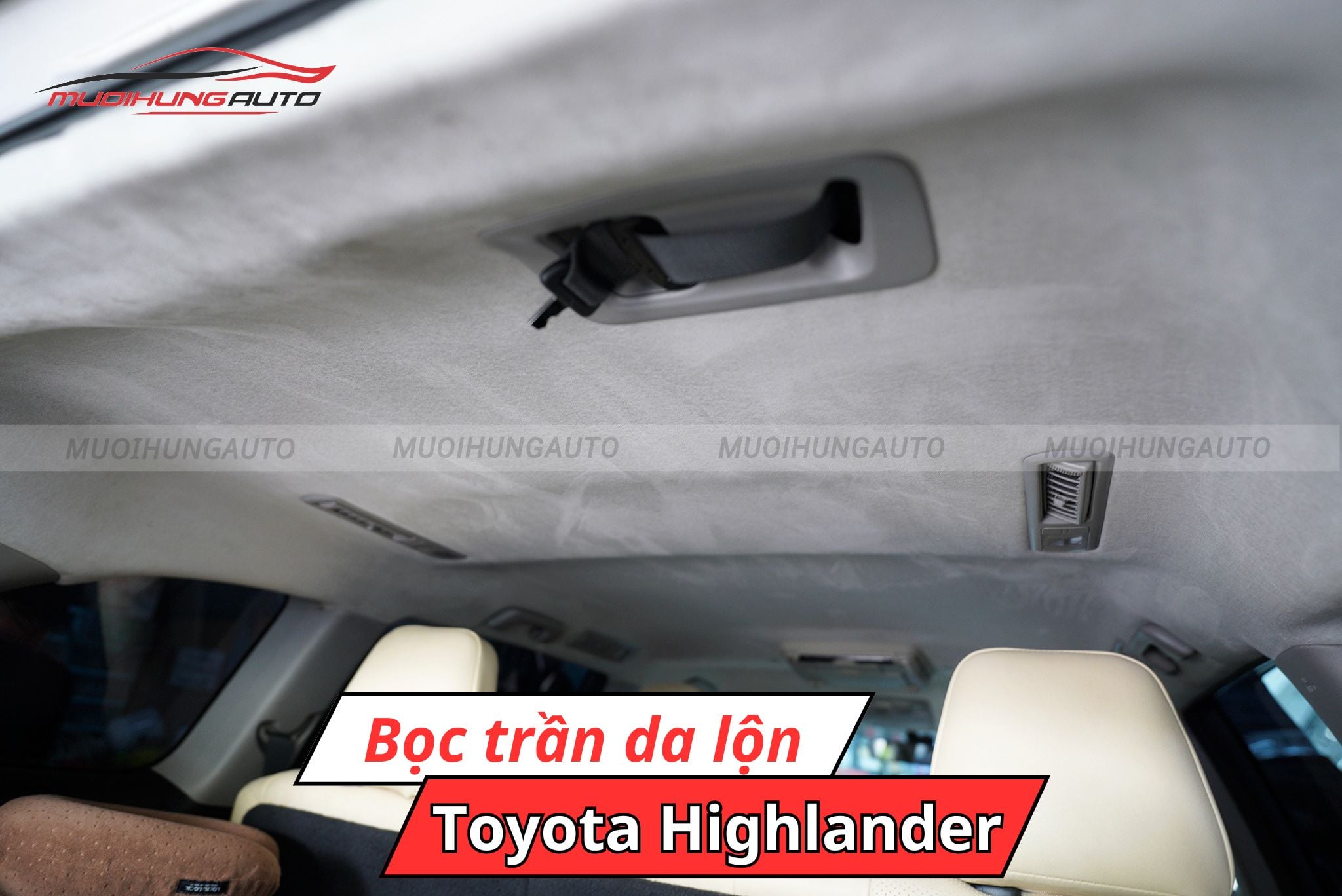 Bọc trần da lộn cho xe Toyota Highlander