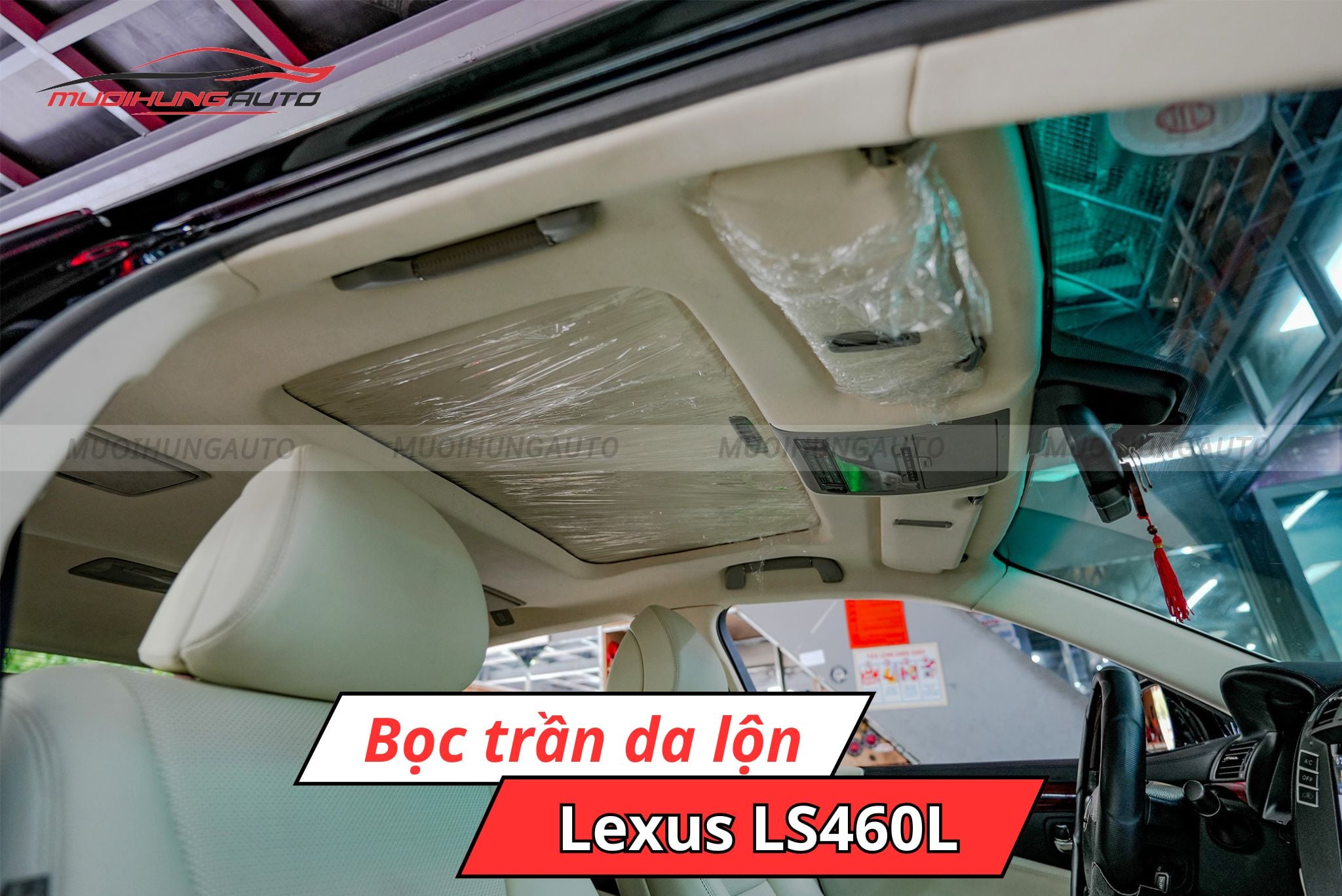 Bọc trần da lộn ô tô Lexus LS460L