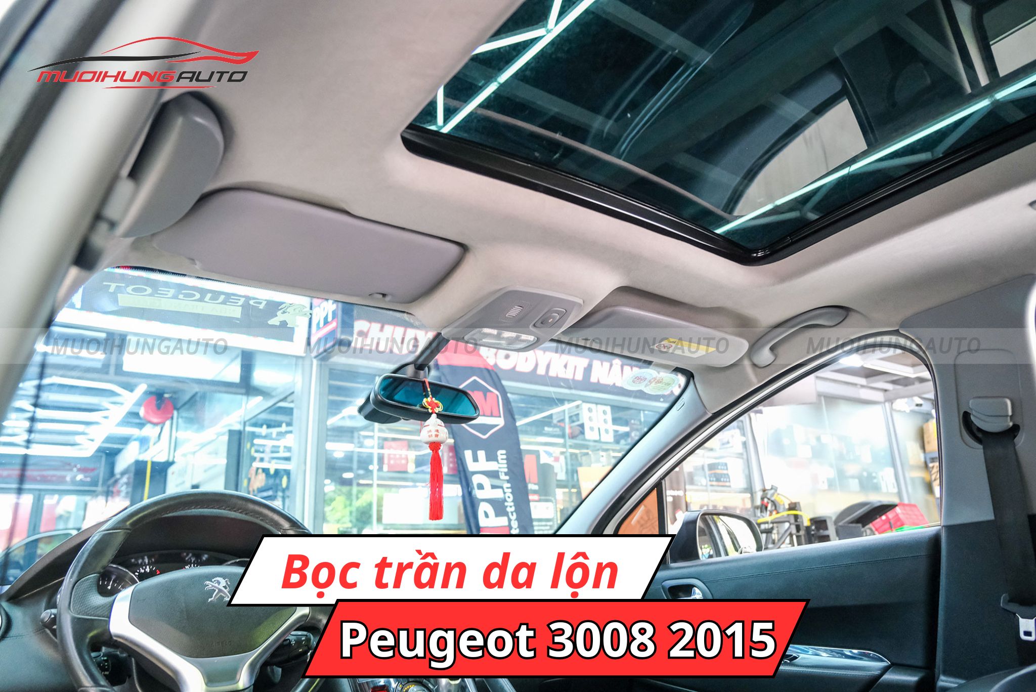 Bọc trần da lộn ô tô Peugeot 3008 2015