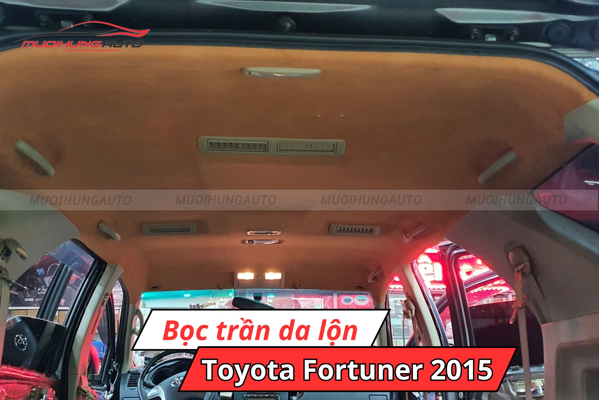 Bọc trần da lộn ô tô Toyota Fortuner 2015