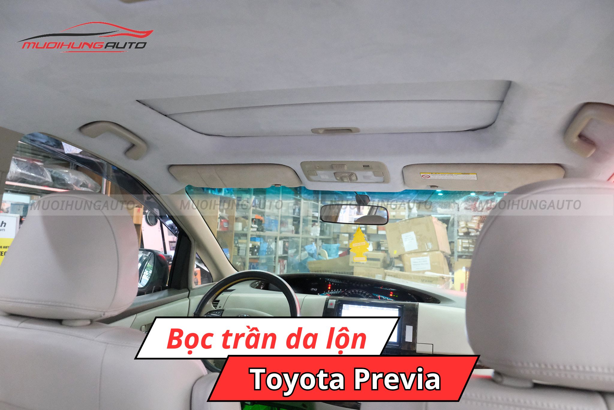 Bọc trần da lộn ô tô Toyota Previa