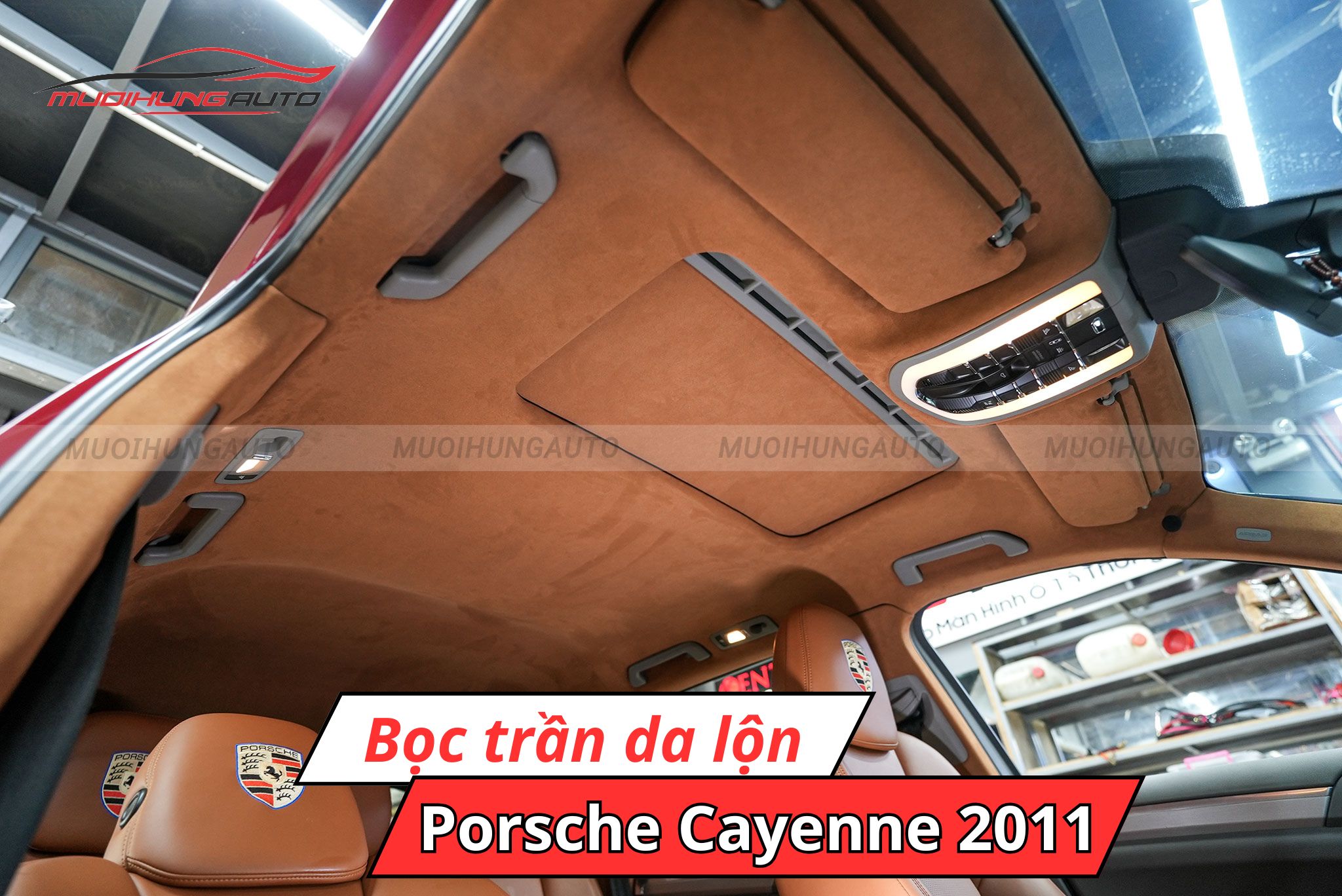 Bọc trần da lộn Porsche Cayenne 2011