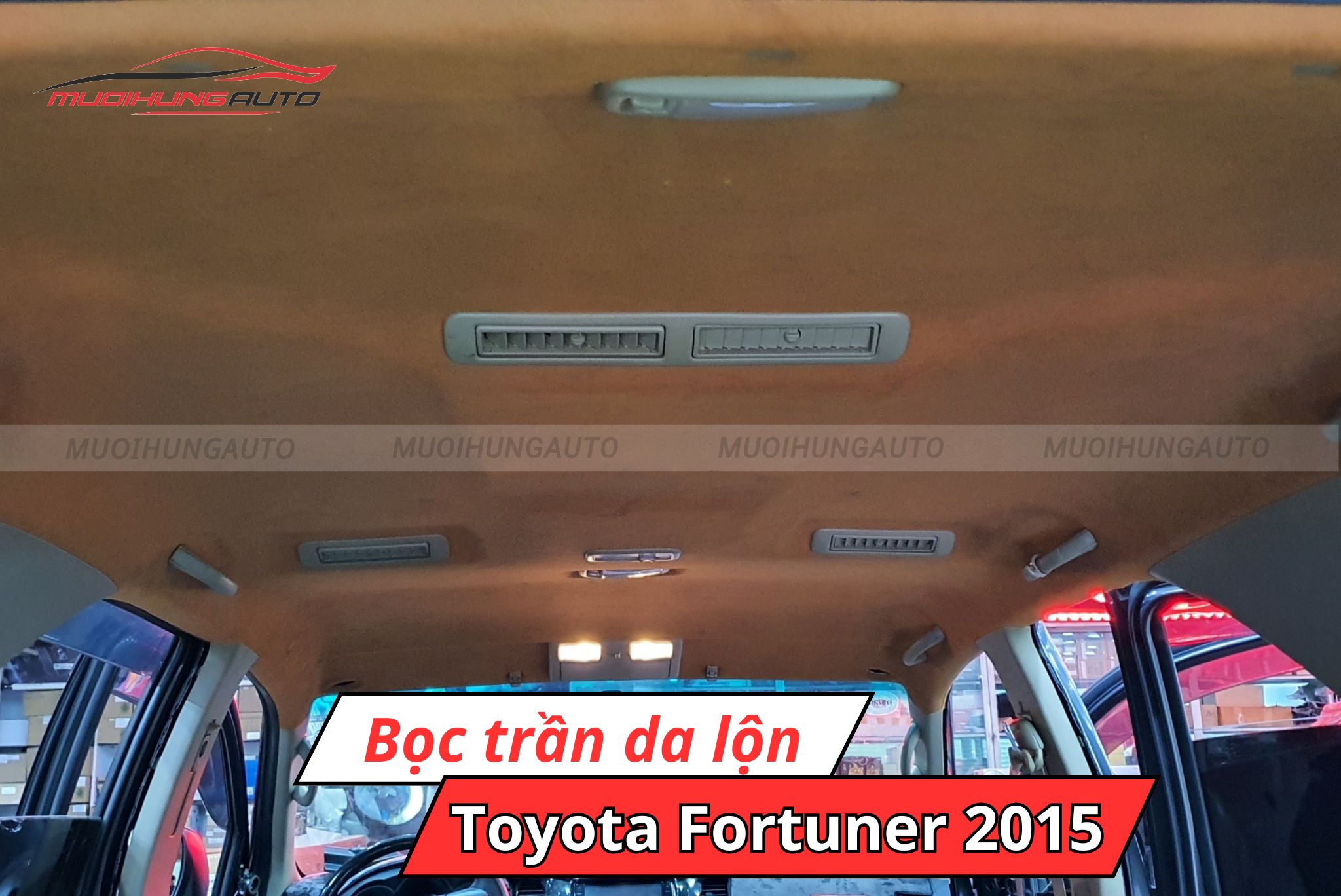 Bọc trần da lộn Toyota Fortuner 2015