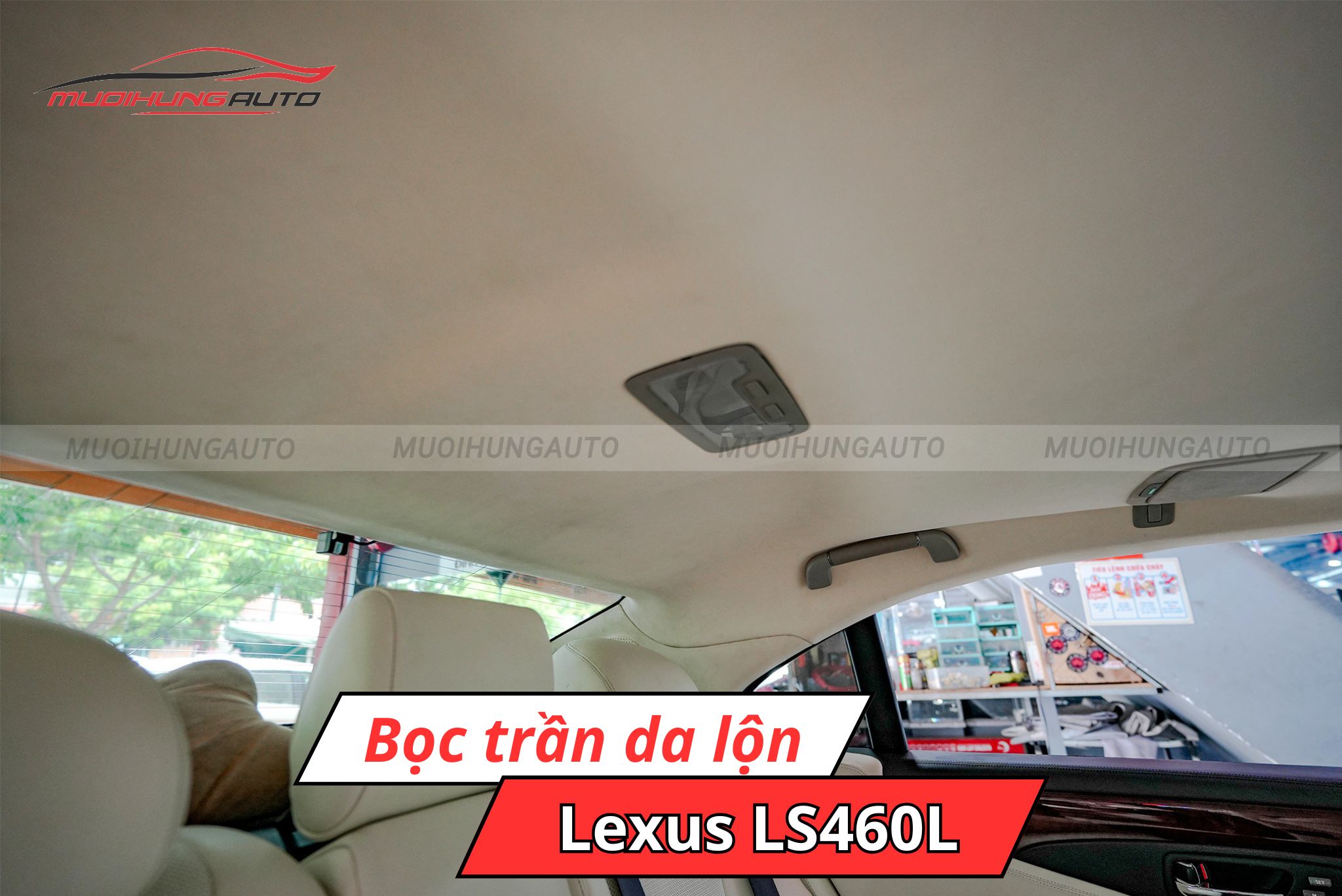Bọc trần da lộn xe Lexus LS460L