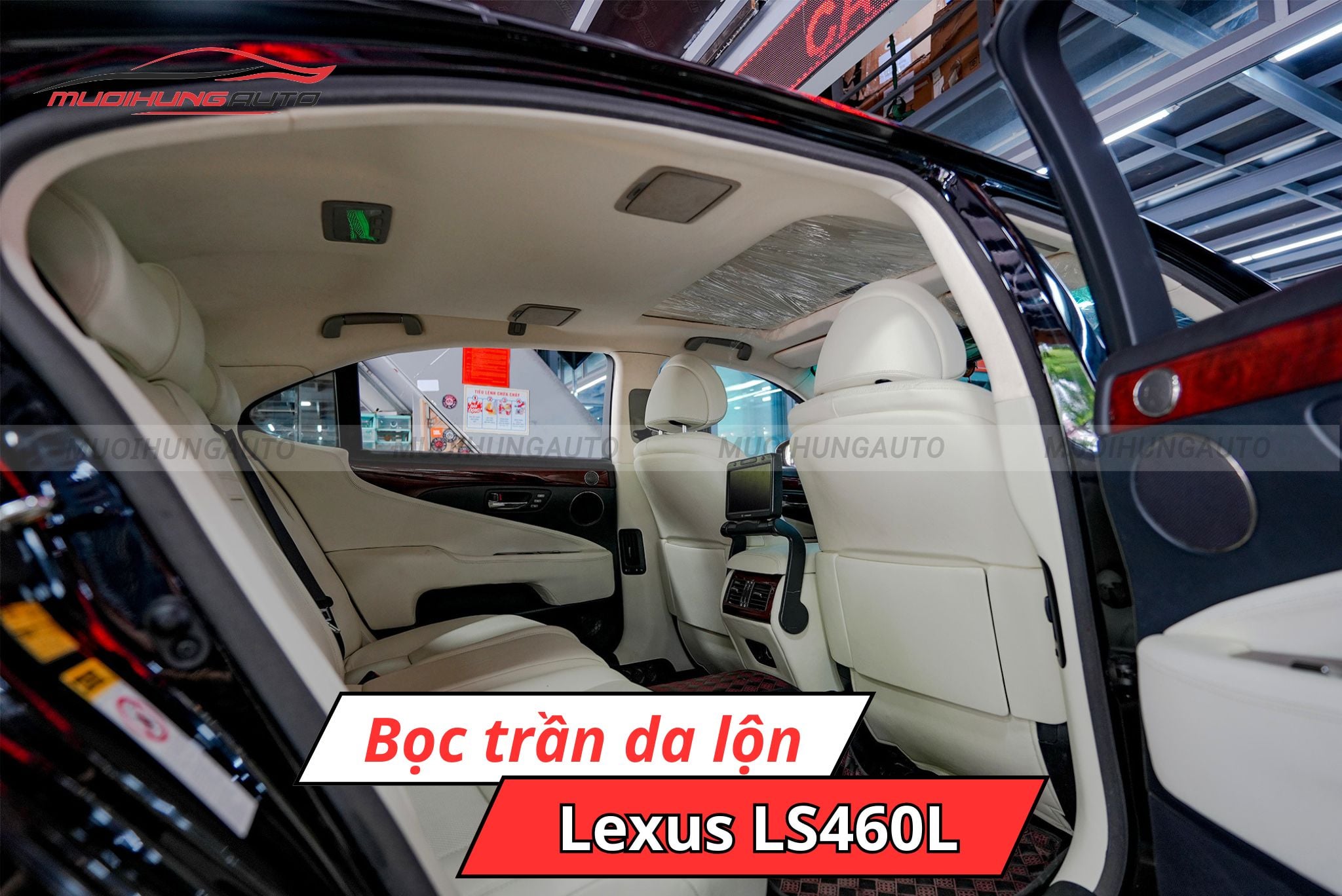 Bọc trần ô tô da lộn Lexus LS460L