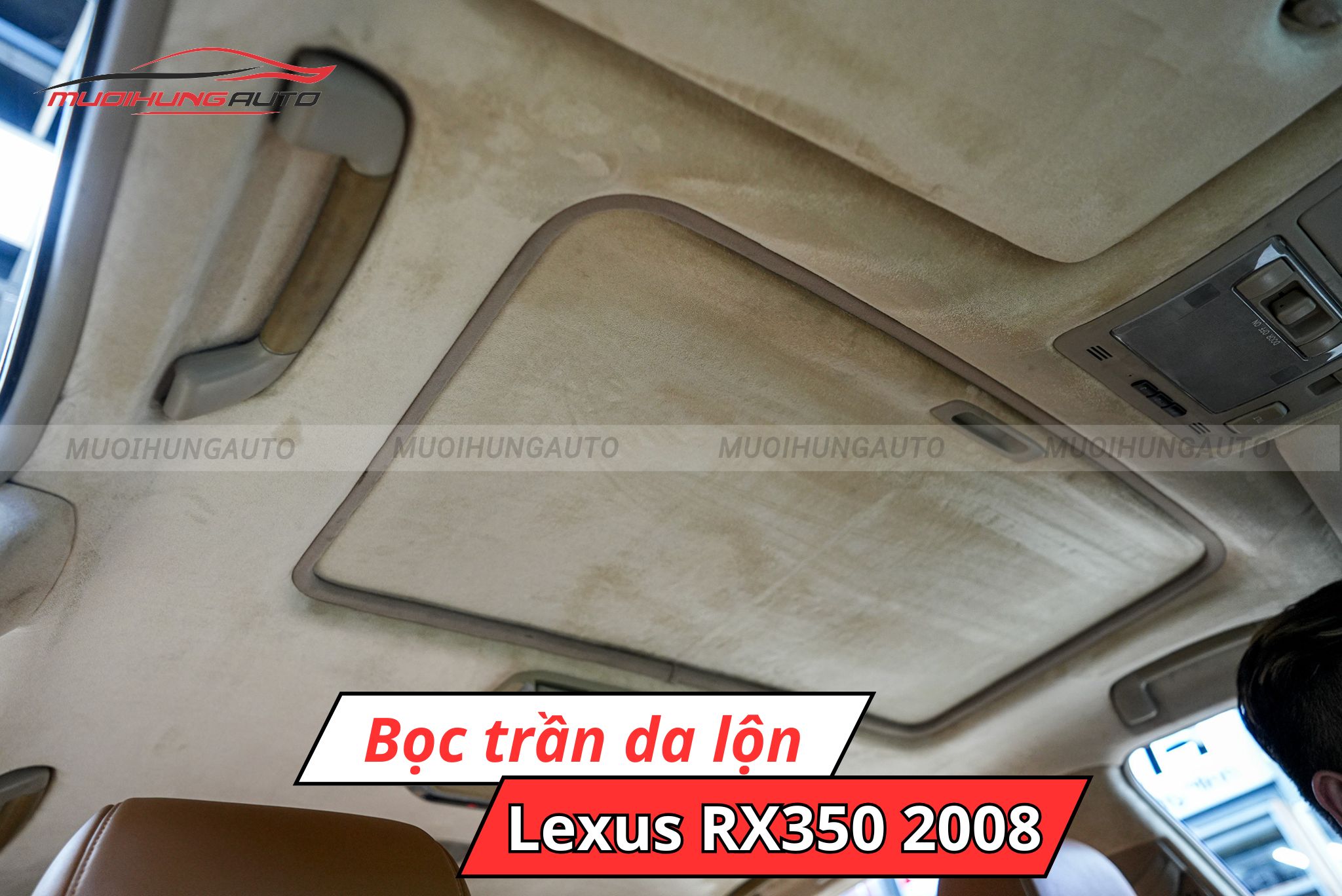 Bọc trần ô tô da lộn Lexus RX350 2008