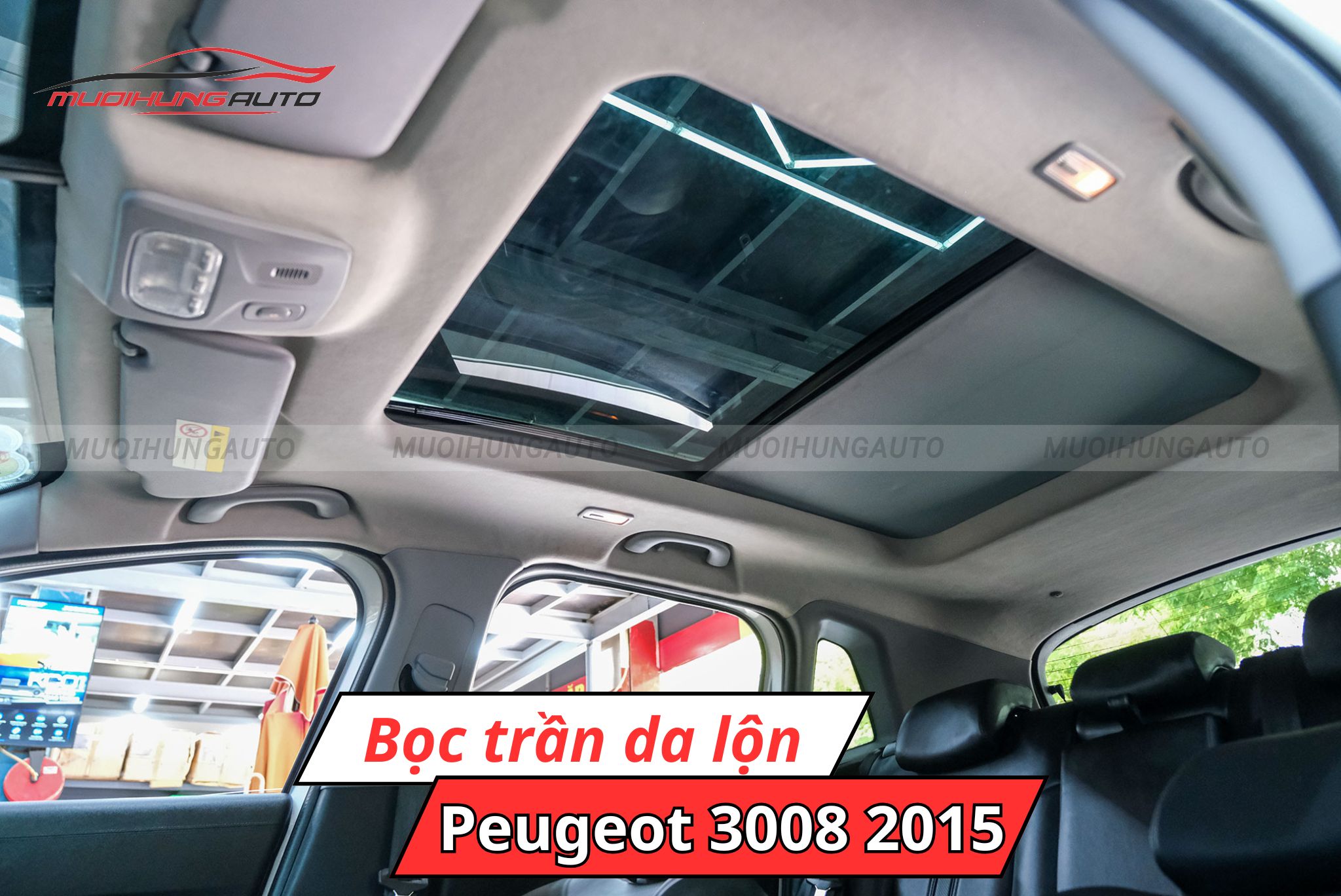 Bọc trần ô tô da lộn Peugeot 3008 2015