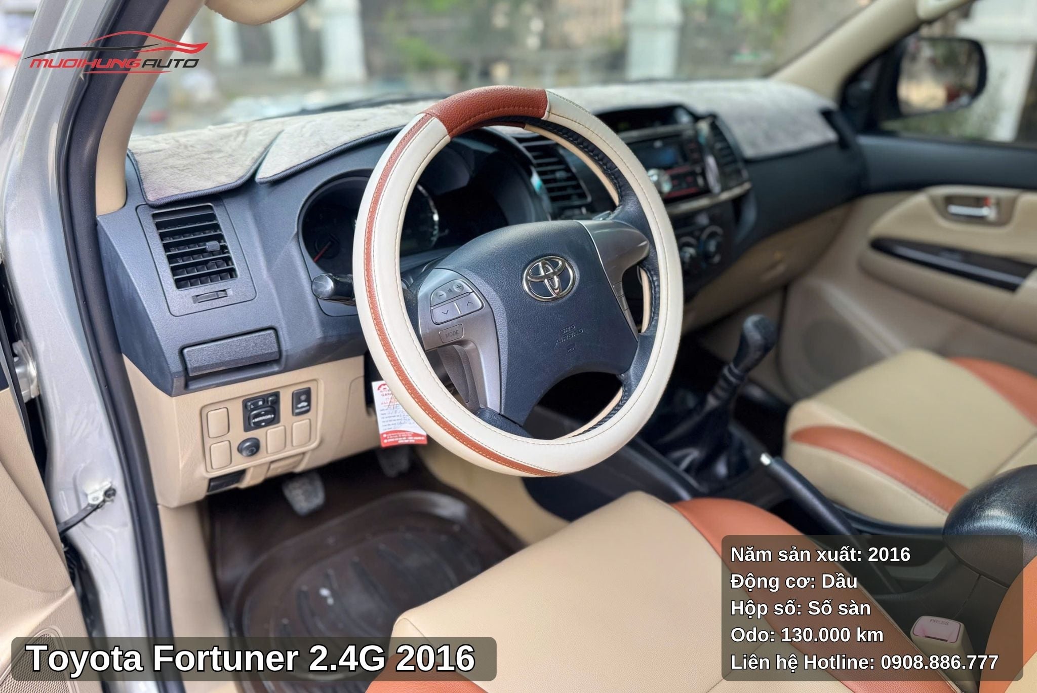 Các chi tiết nội thất xe Toyota Fortuner 2.4G 2016 còn khá mới