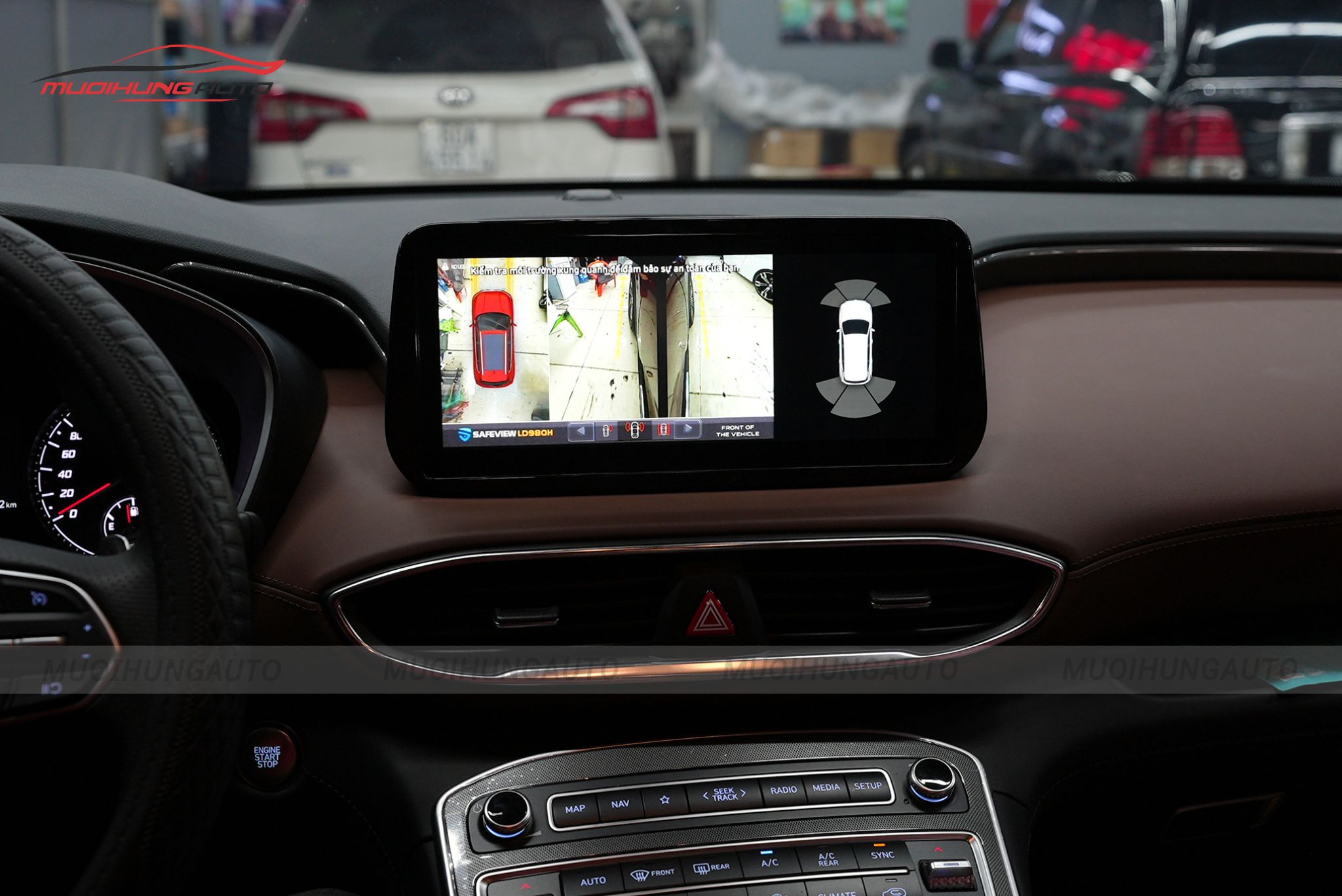 Camera 360 độ cho xe Hyundai Santafe