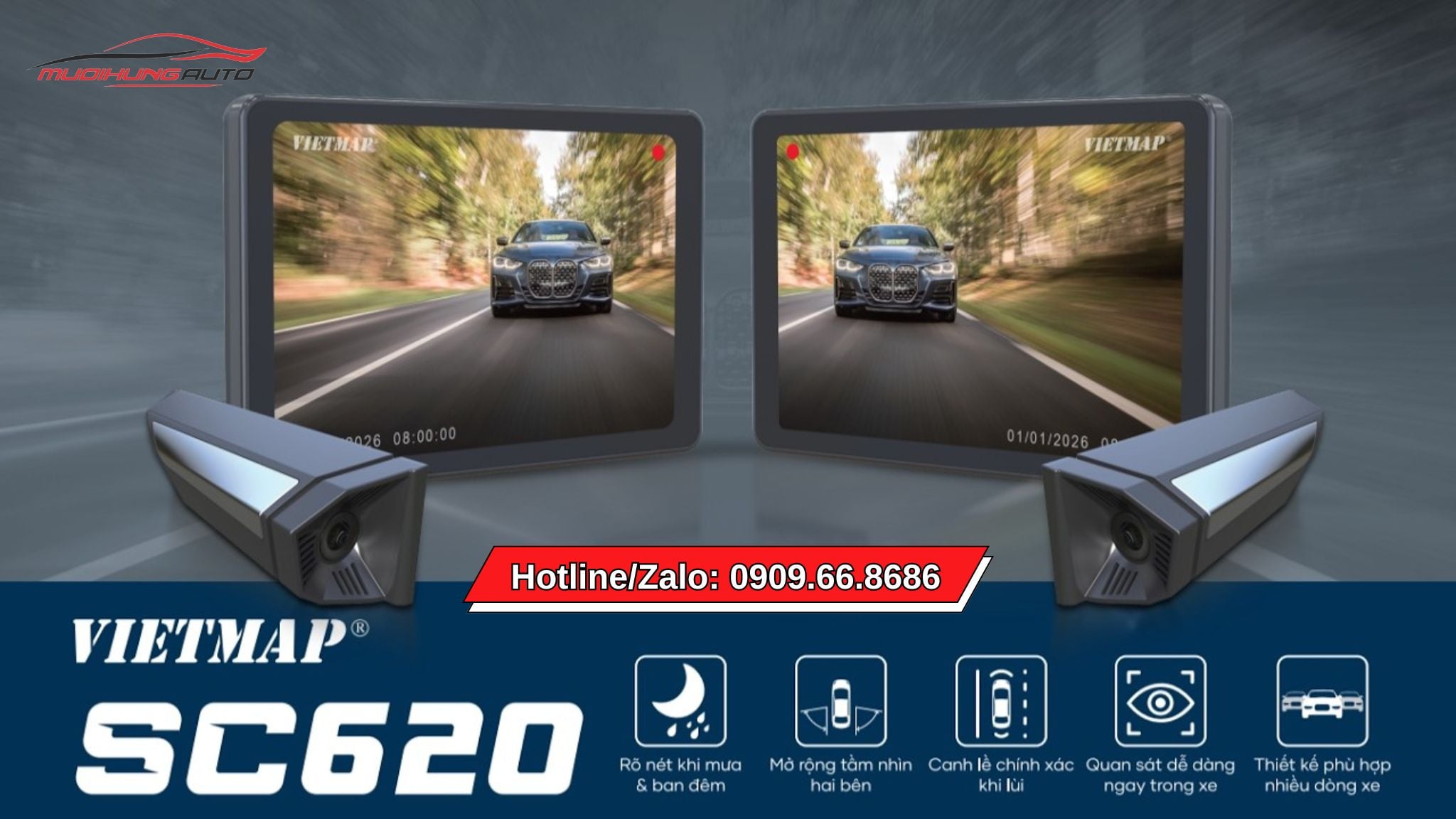 Camera gương điện tử Vietmap SC620