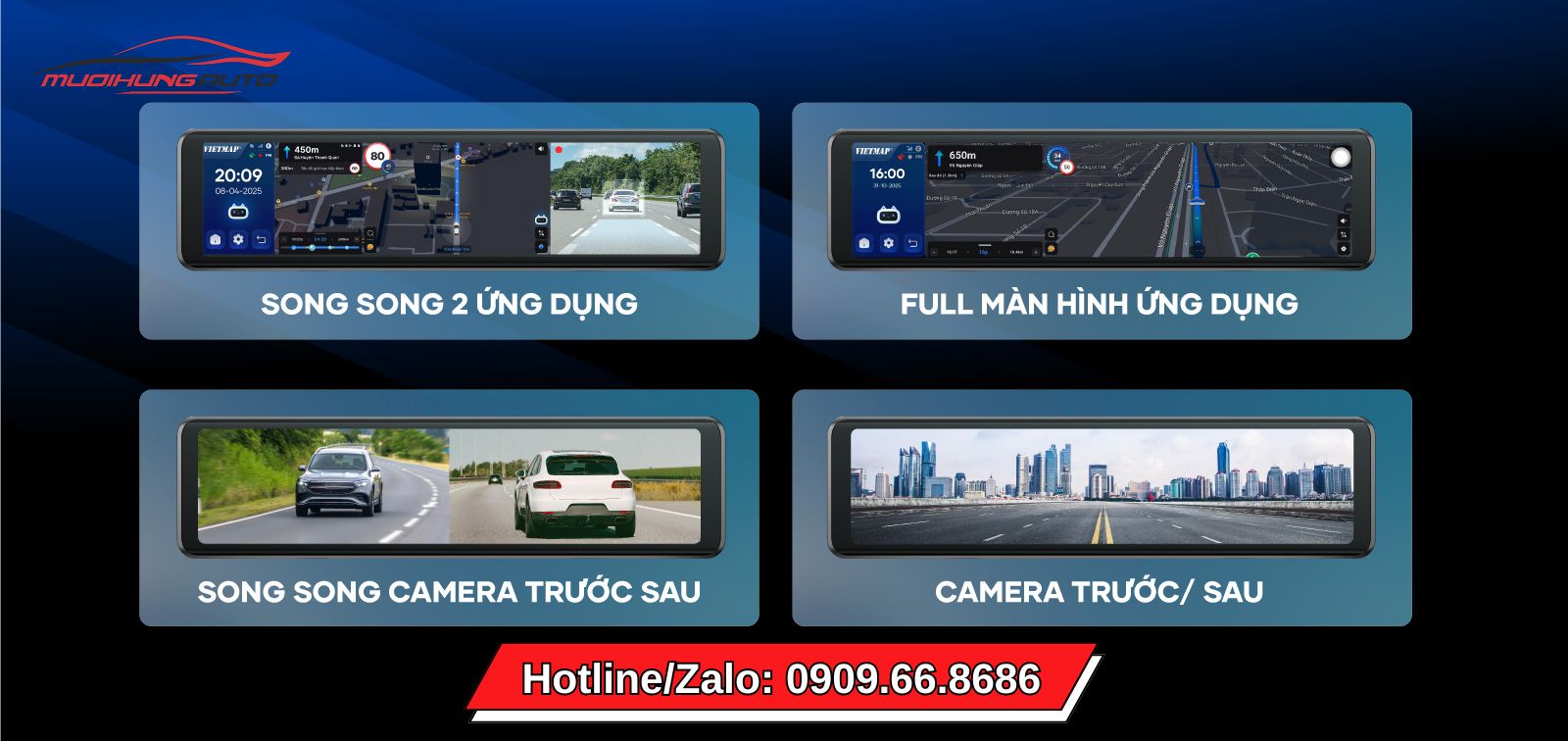 Camera hành trình gương điện tử Vietmap V740