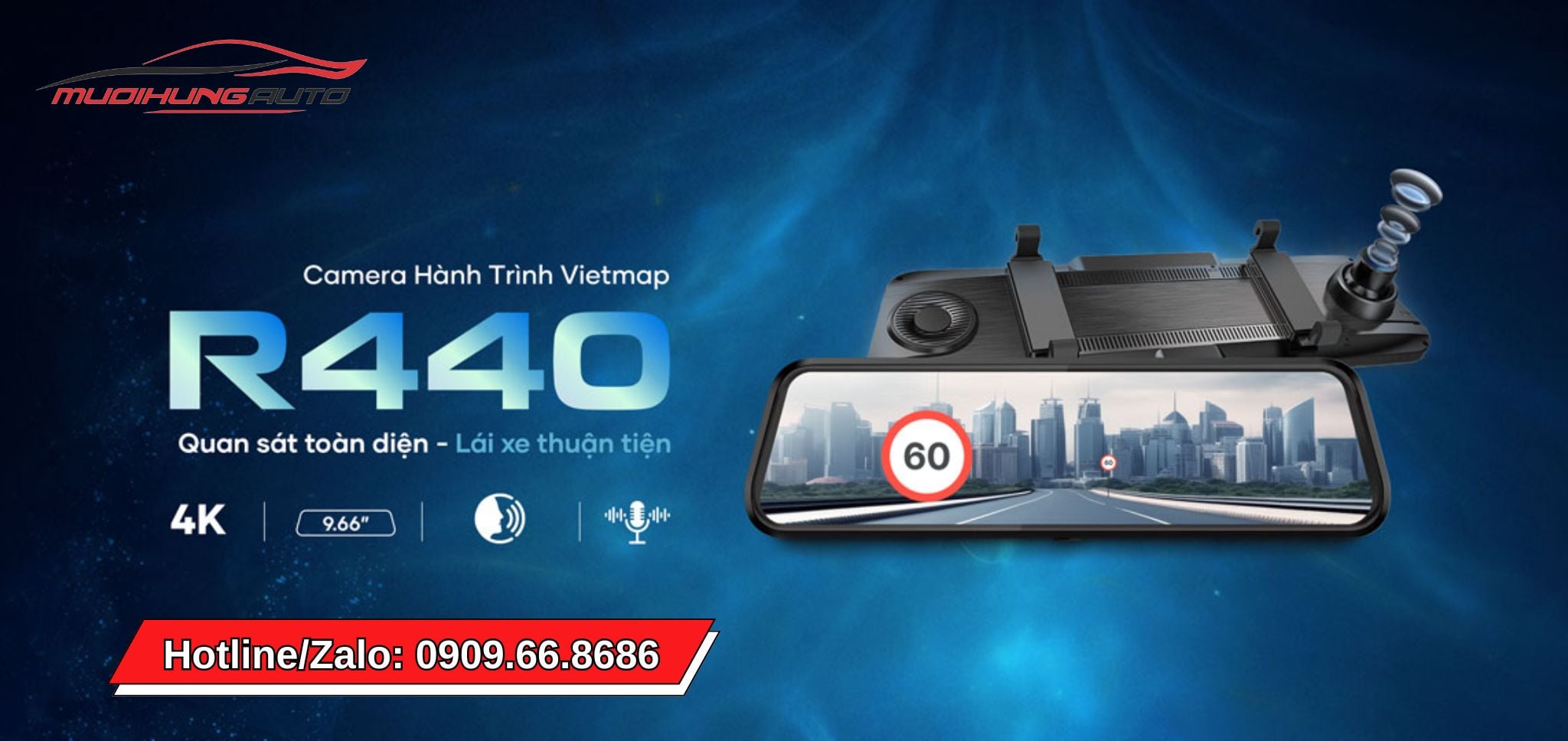 Camera hành trình gương Vietmap R440