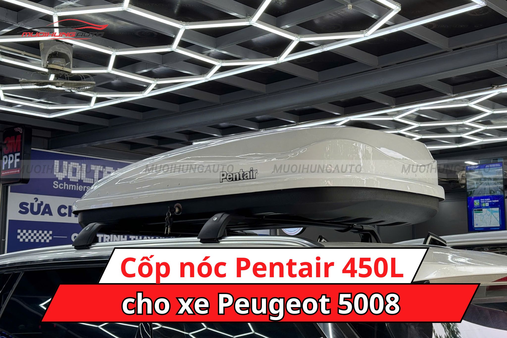 Cốp để đồ nóc xe Pentair 450L cho xe Peugeot 5008