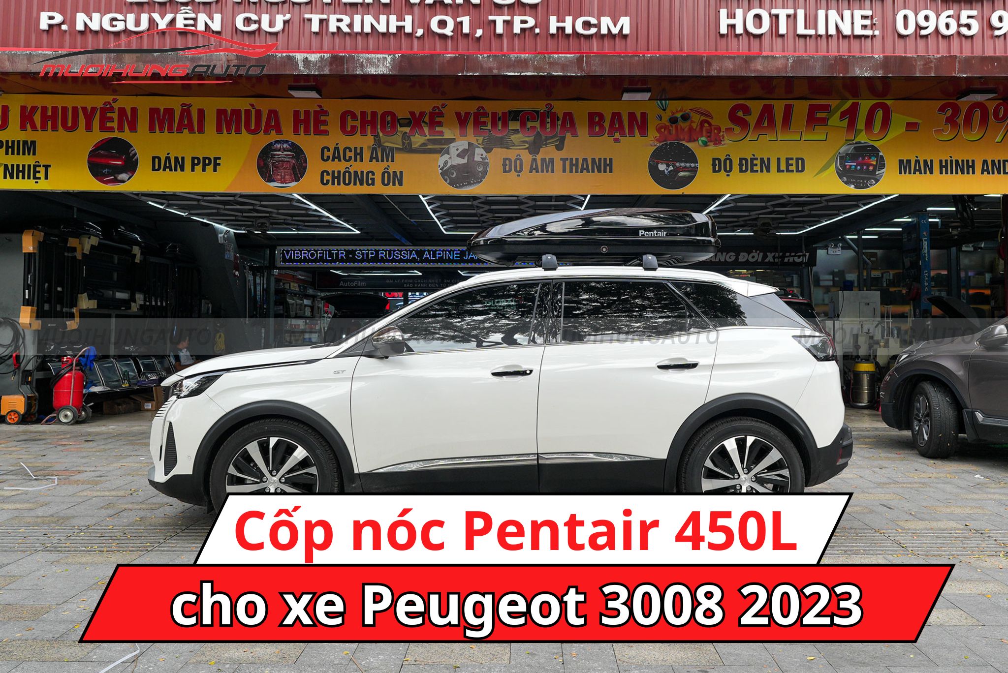Cốp nóc Pentair 450L cho xe Peugeot 3008 2023