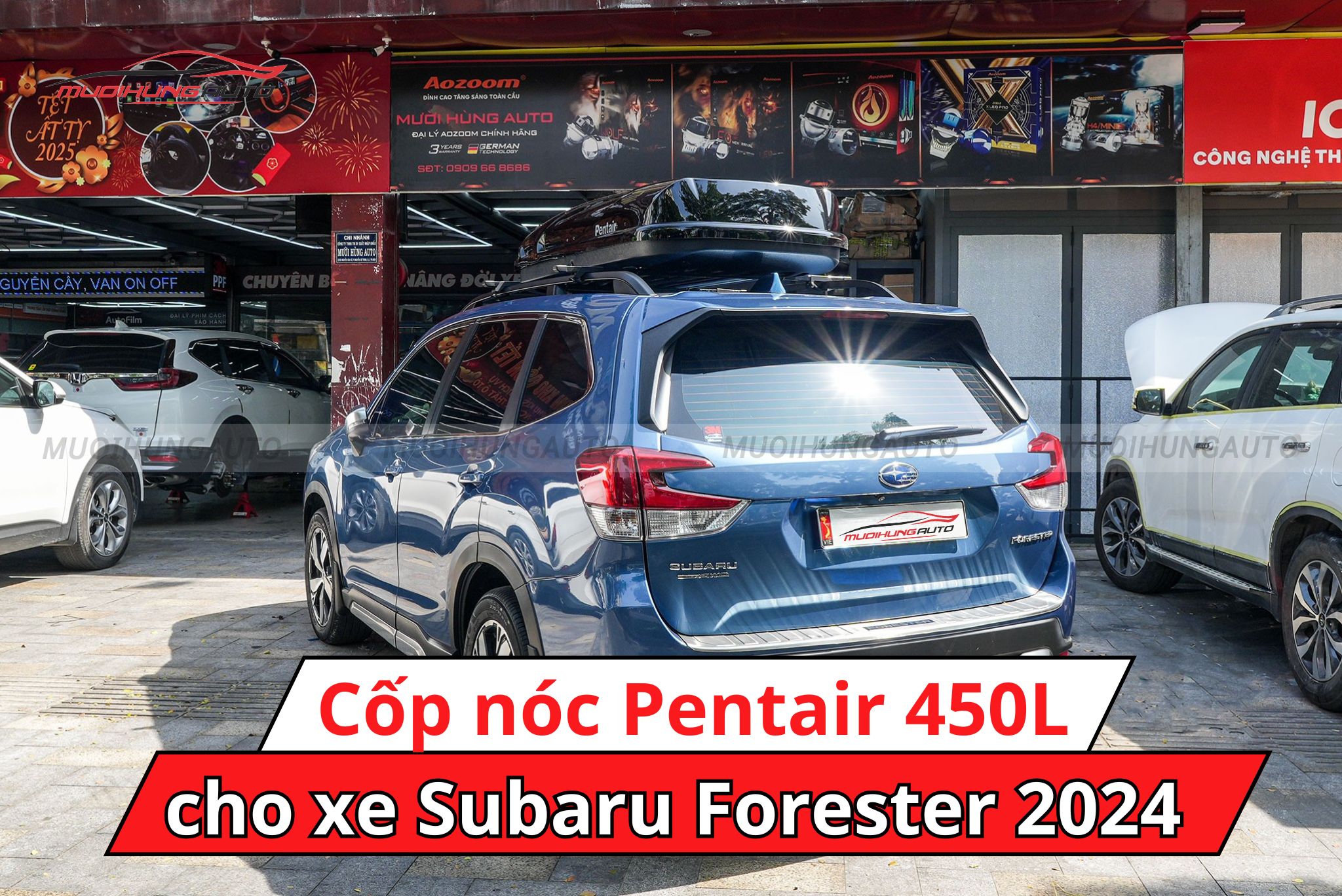 Cốp nóc Pentair 450L xe Subaru Forester 2024