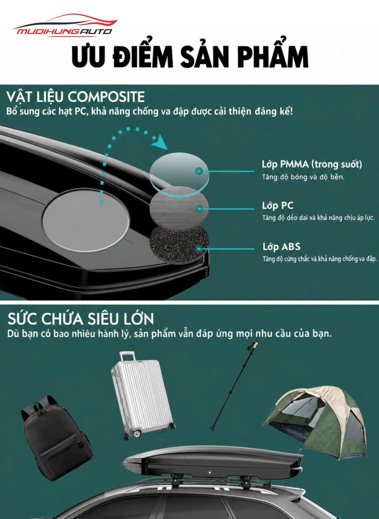 Cốp nóc phi thuyền cho ô tô ROAHTRIP XC213B