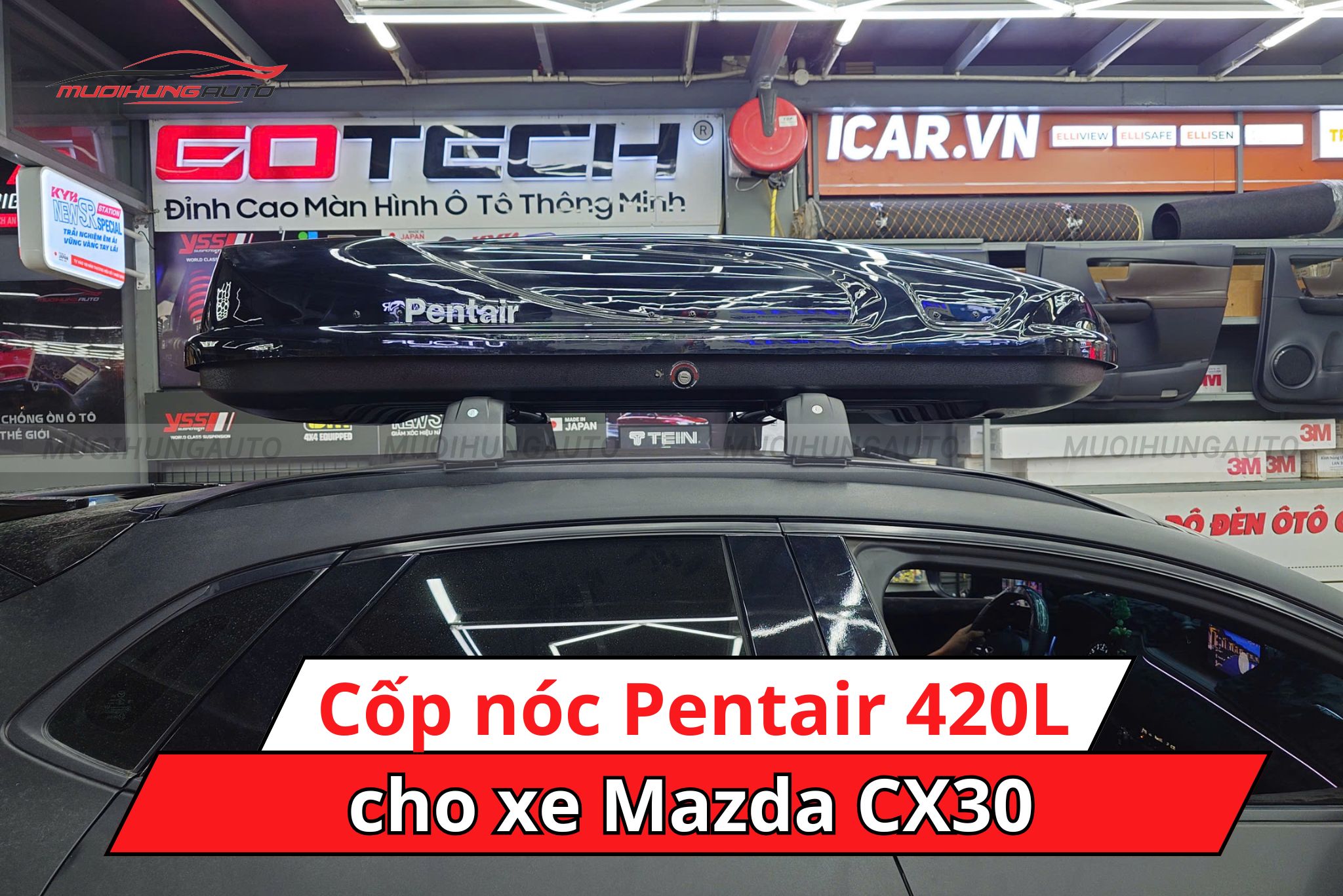 Cốp nóc phi thuyền Pentair 420L cho xe Mazda CX30