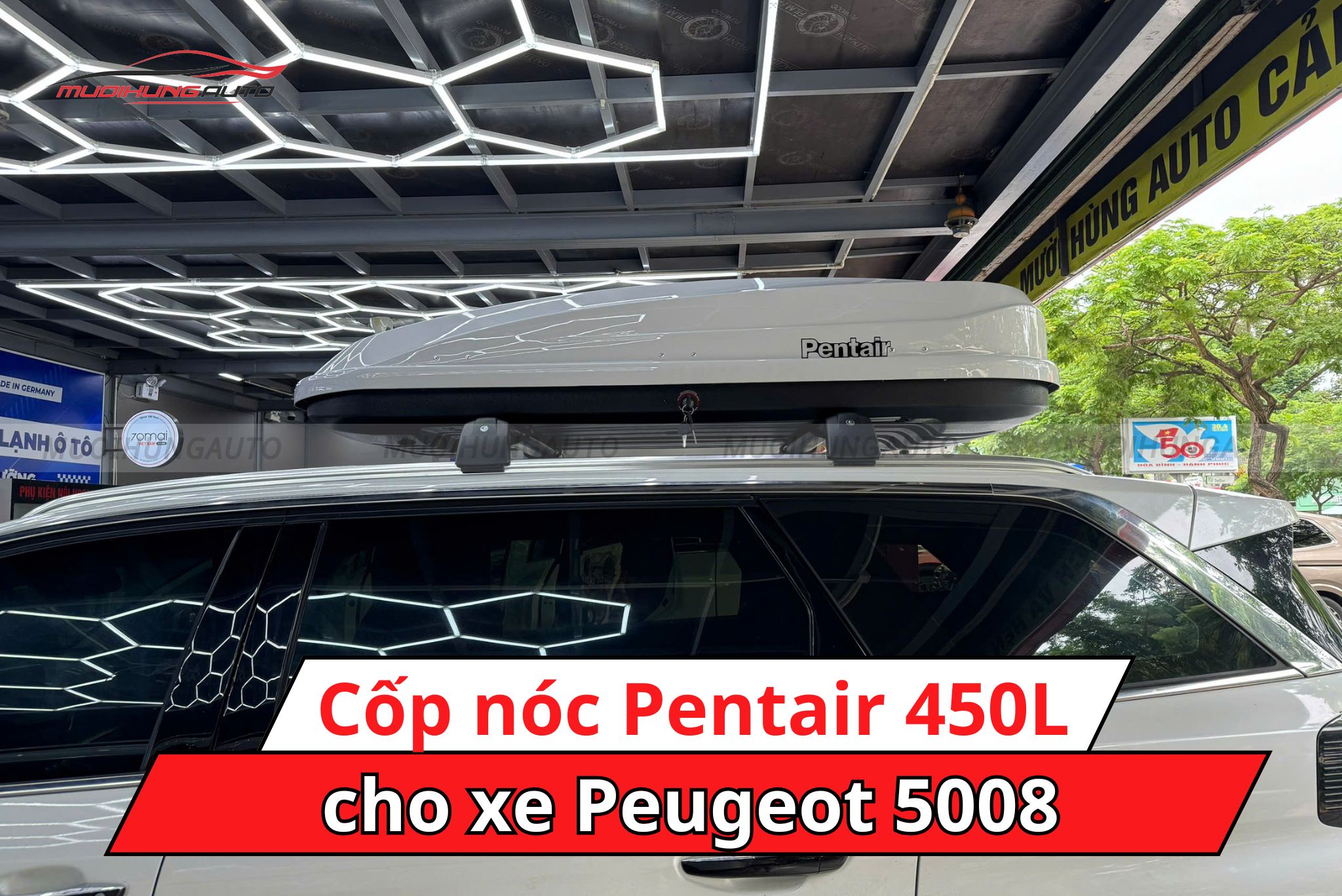Cốp nóc phi thuyền Pentair 450L cho xe Peugeot 5008