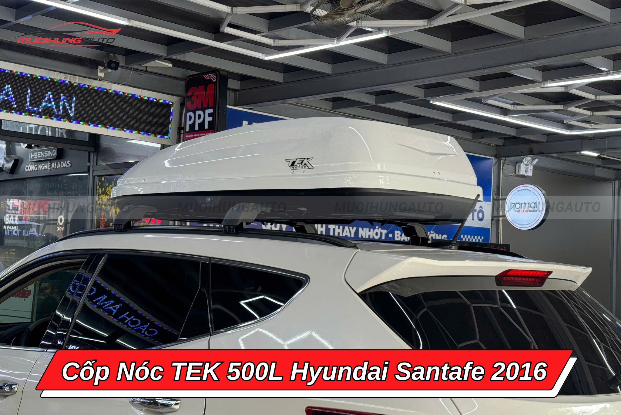 Cốp nóc TEK 500L xe Hyundai Santafe 2016