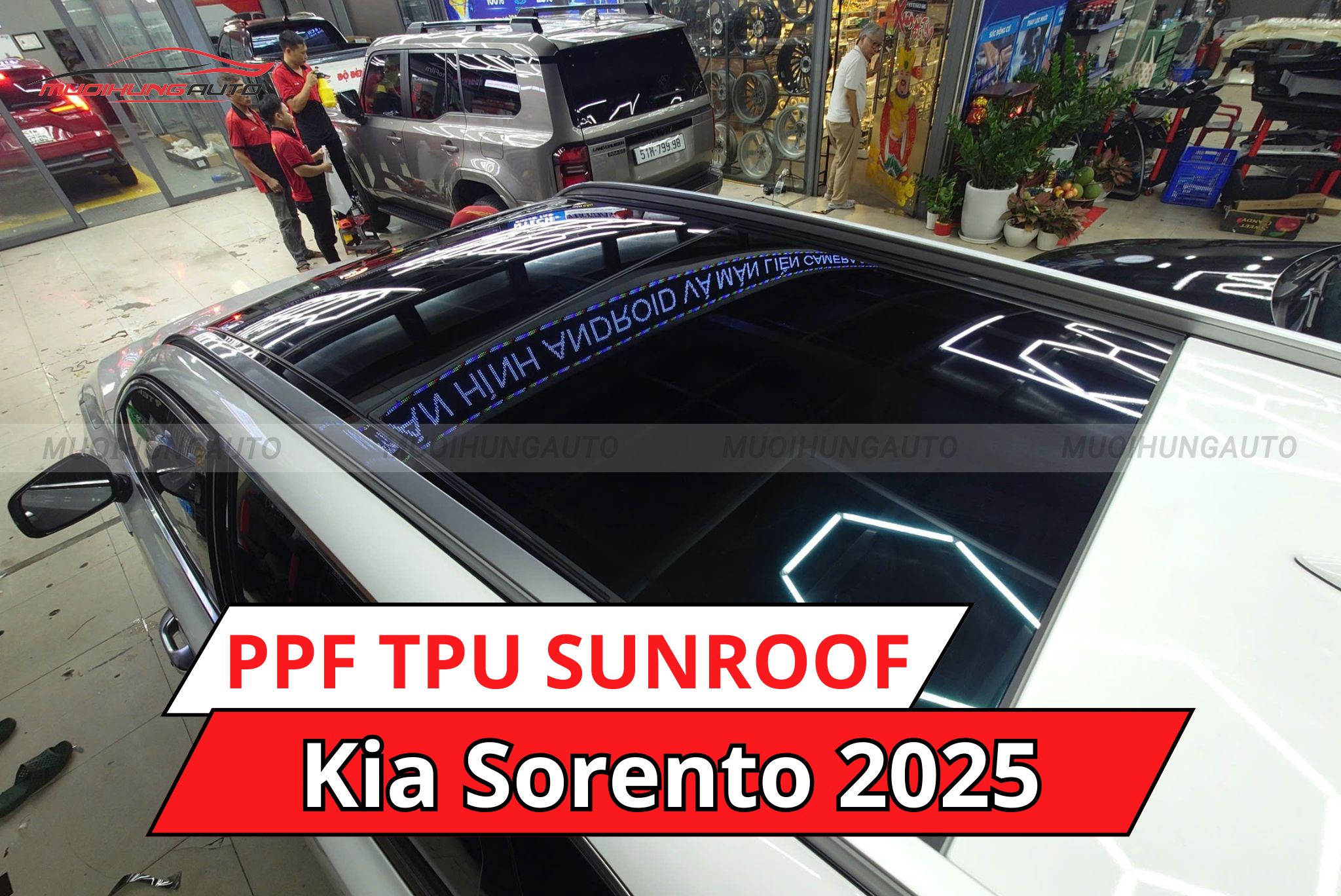Dán phim PPF TPU SUNROOF cách nhiệt cửa sổ trời cho Kia Sorento 2025