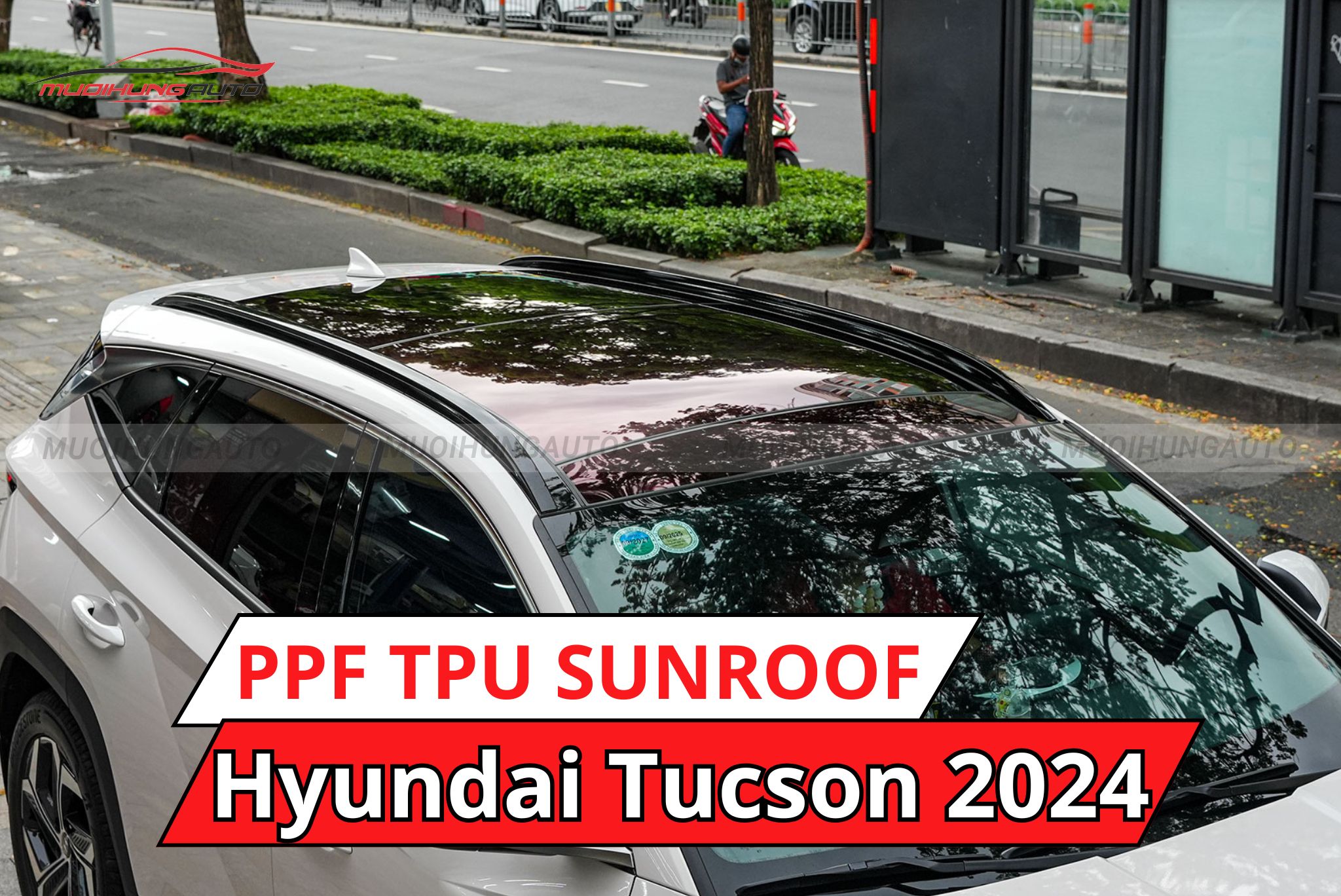 Dán phim PPF TPU Sunroof cách nhiệt cửa sổ trời Hyundai Tucson 2024