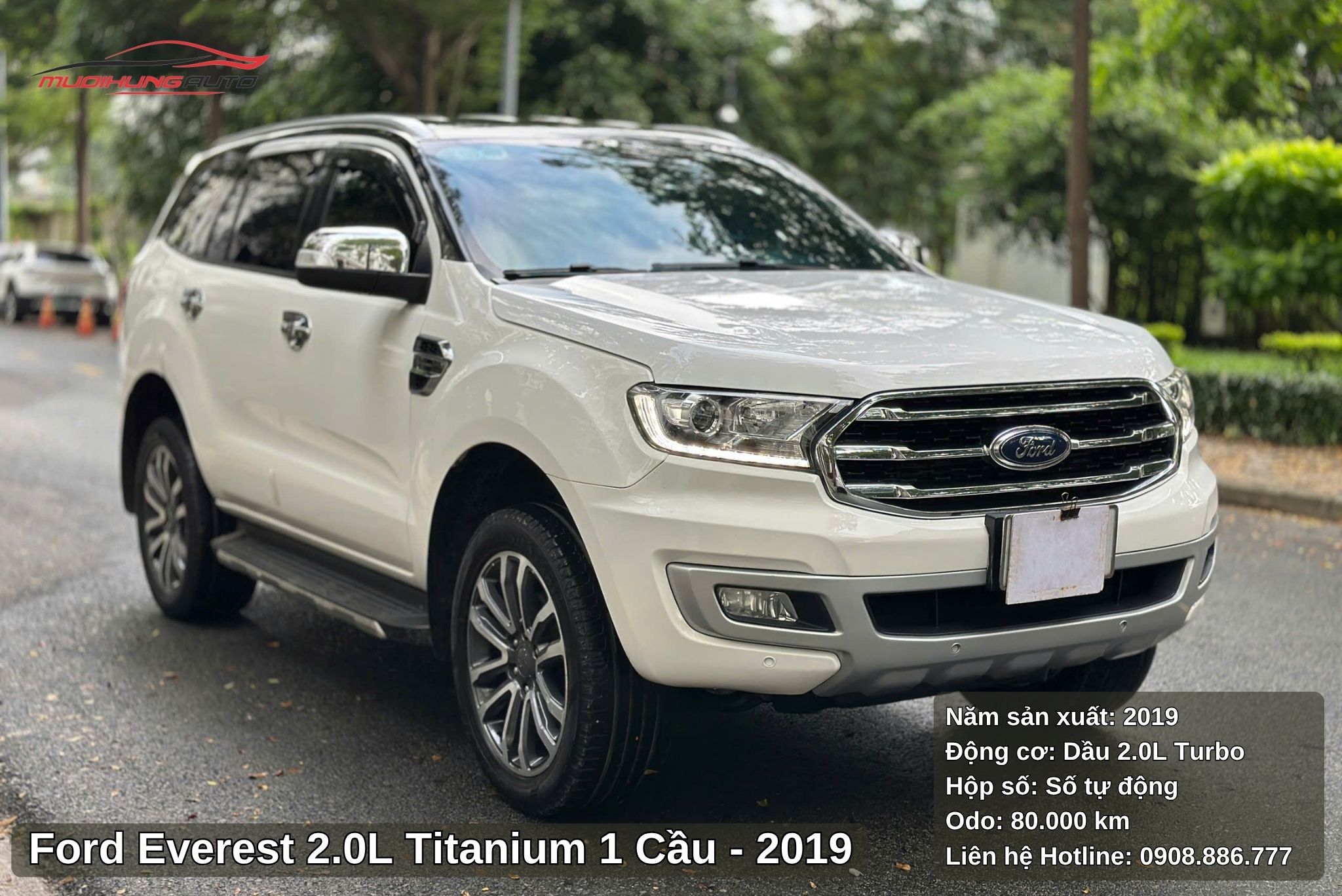 Đầu xe Ford Everest 2.0L Titanium 1 cầu 2019