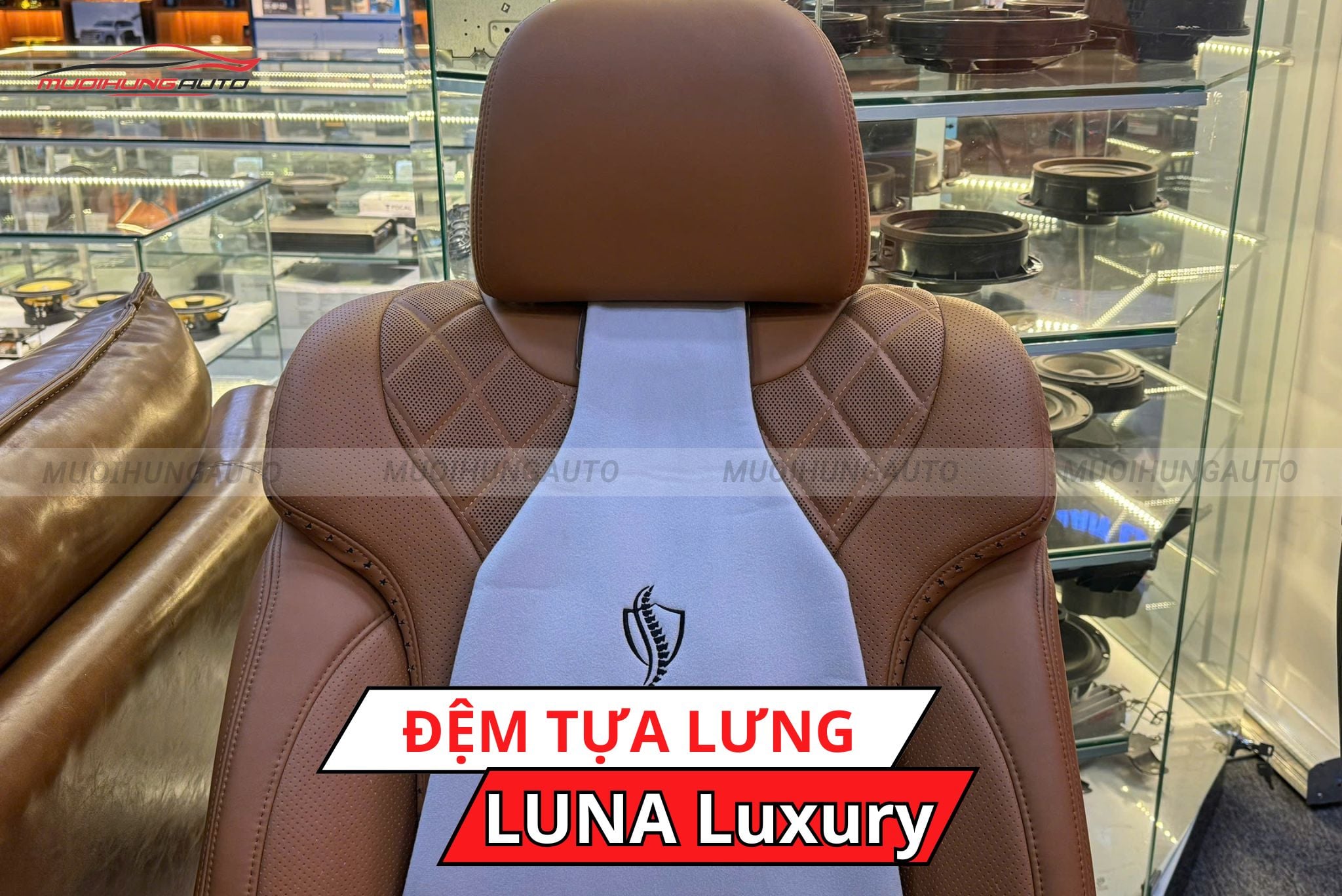 Đệm tựa lưng khí linh hoạt ô tô LUNA Luxury