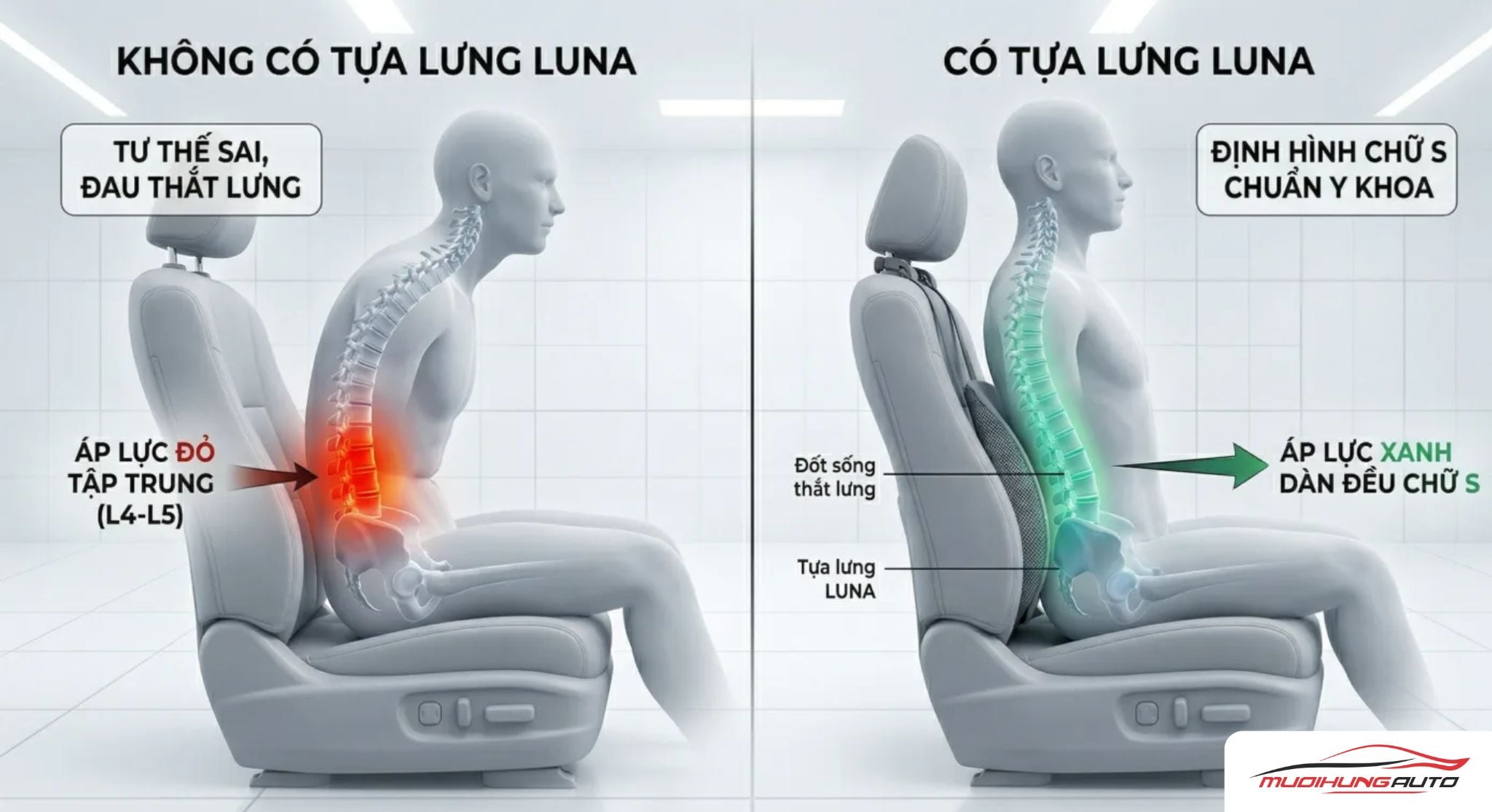 Đệm tựa lưng xe ô tô LUNA Luxury