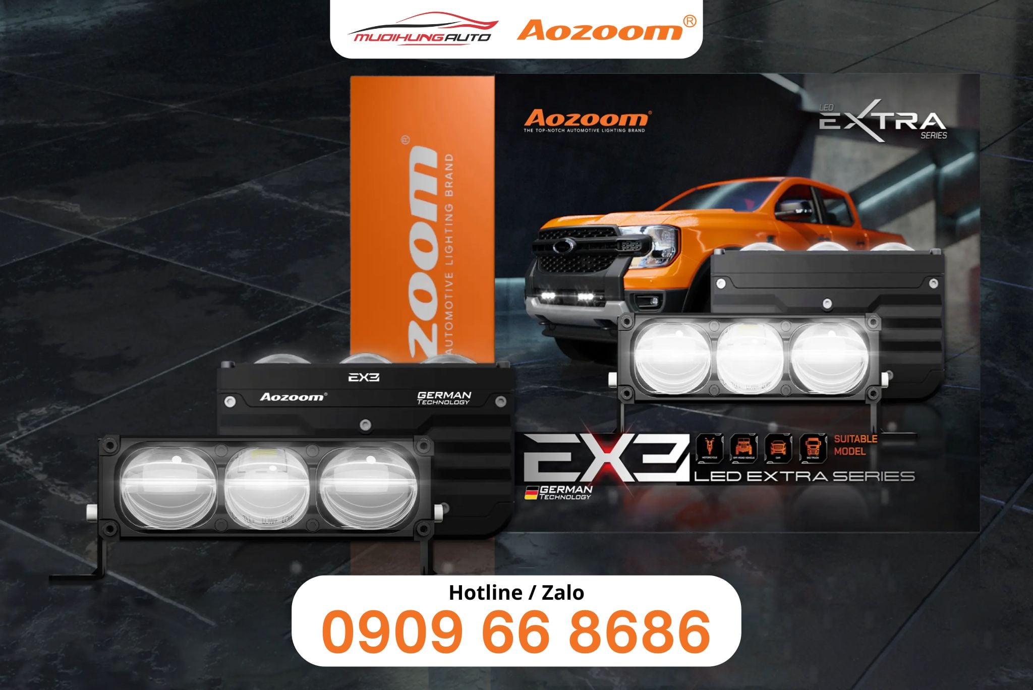 Đèn gầm trợ sáng Aozoom EXTRA 3 LED EXTRA LIGHTS