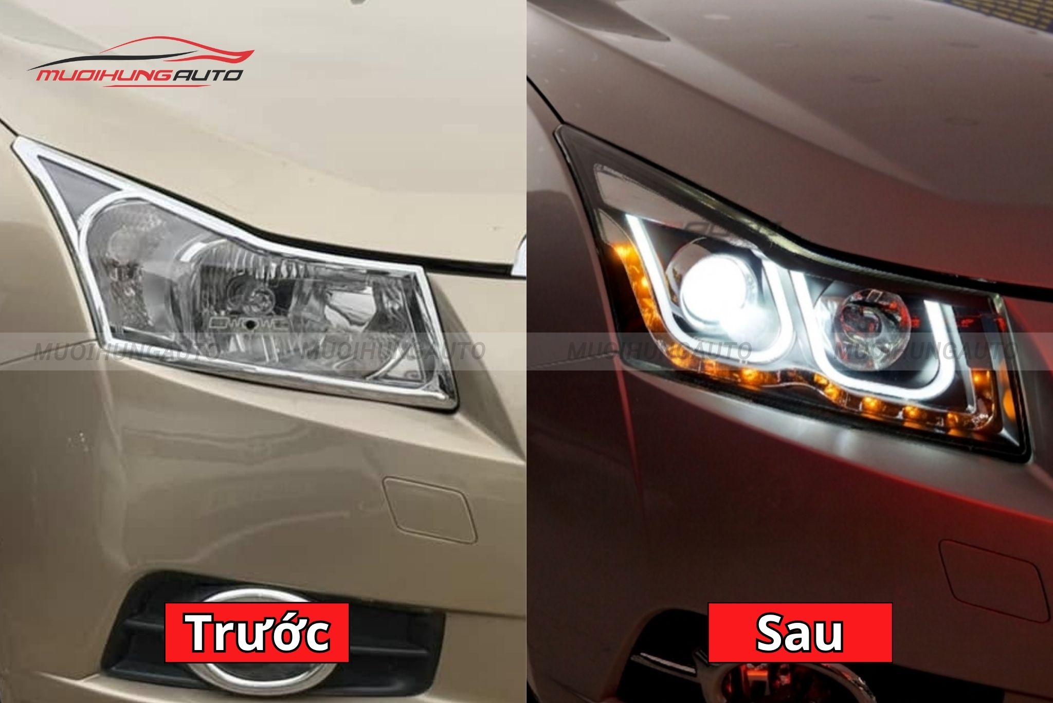 Đèn pha nguyên cụm cho xe Chevrolet Cruze 2010