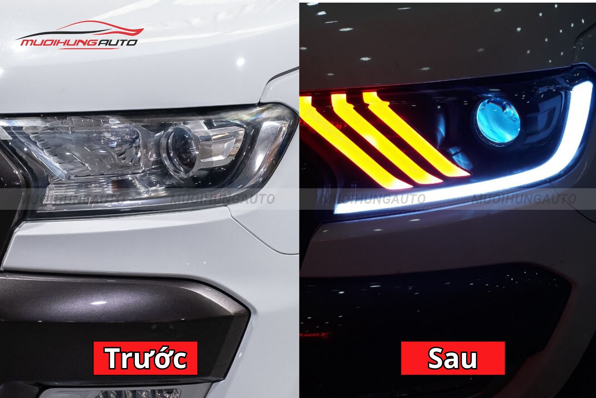 Đèn pha nguyên cụm cho xe Ford Ranger